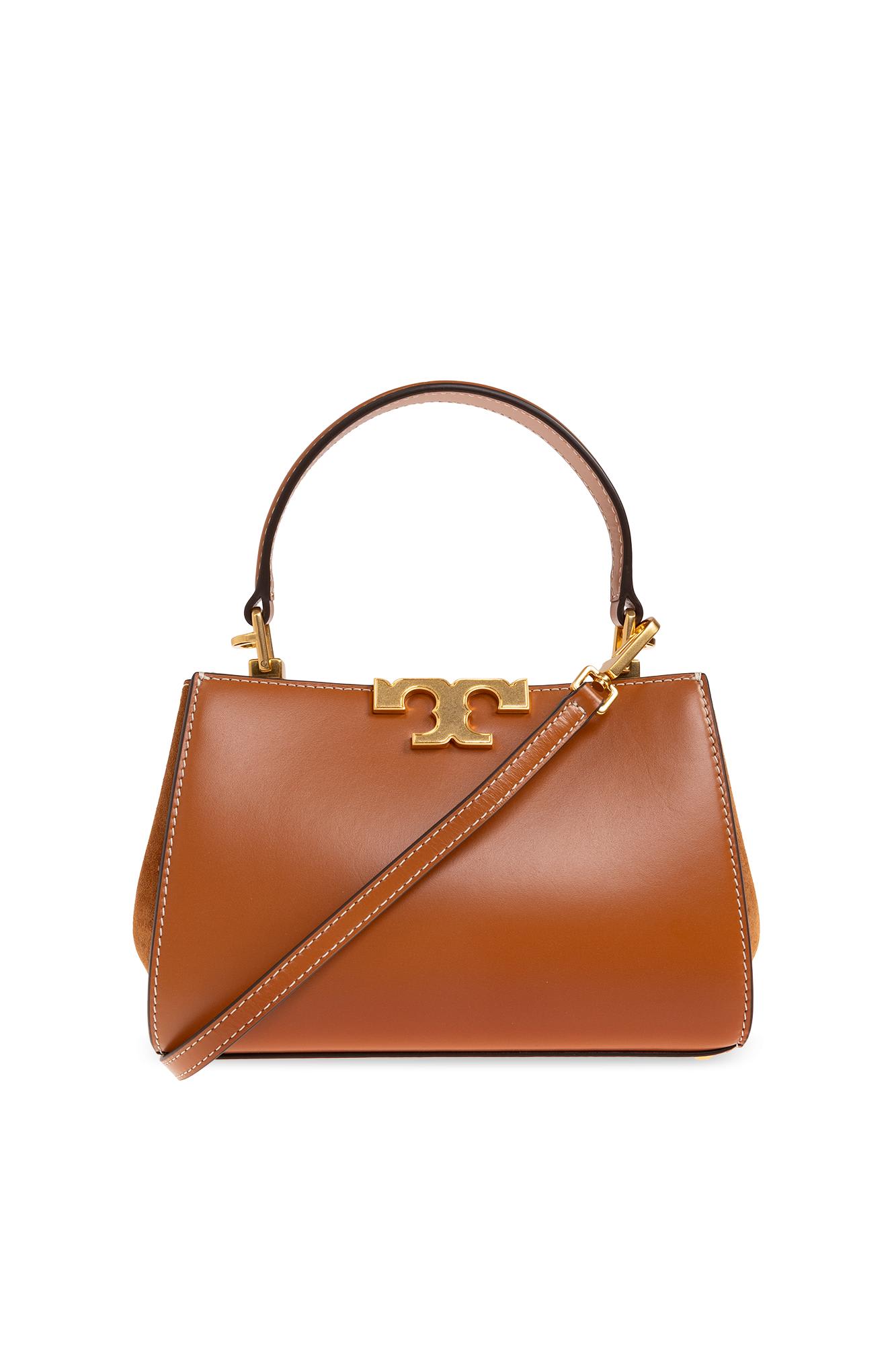 Shop Tory Burch Eleanor Mini Shoulder Bag In Leather Brown