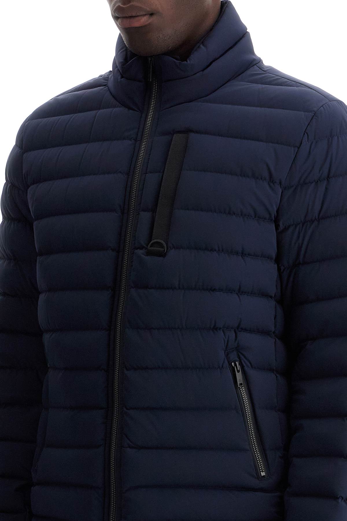 Shop Moose Knuckles Laki Active Flex Down Jacket In Navy (blue)