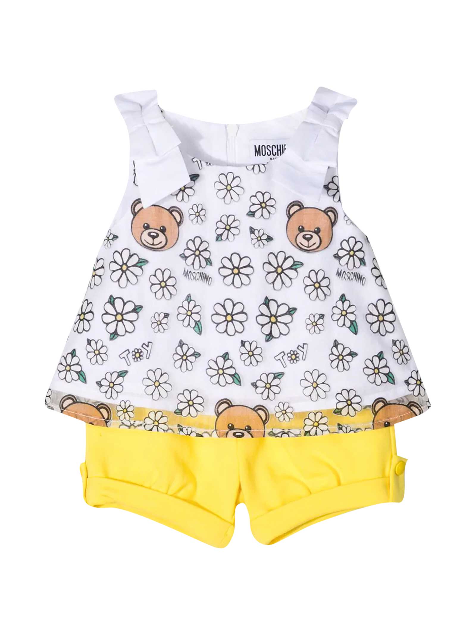 Moschino Babies' Newborn Outfit In Bianco