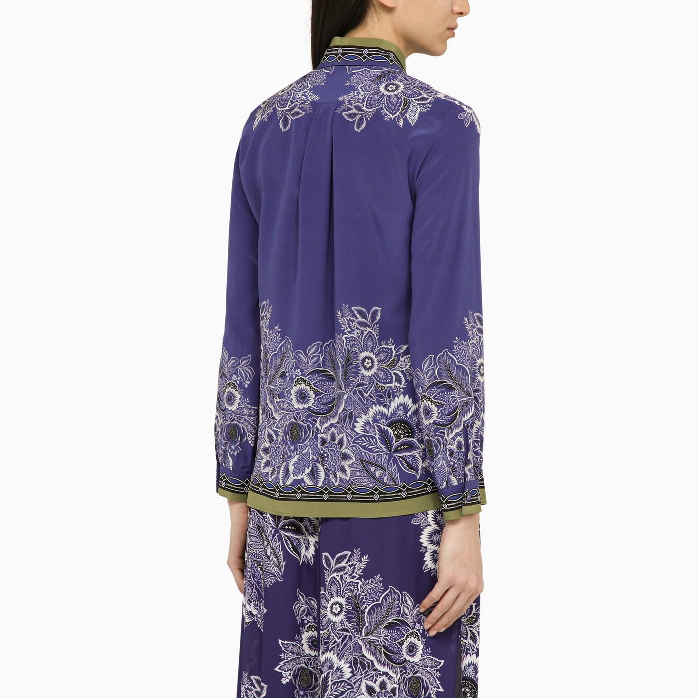 Shop Etro Multicoloured Silk Shirt In Blu