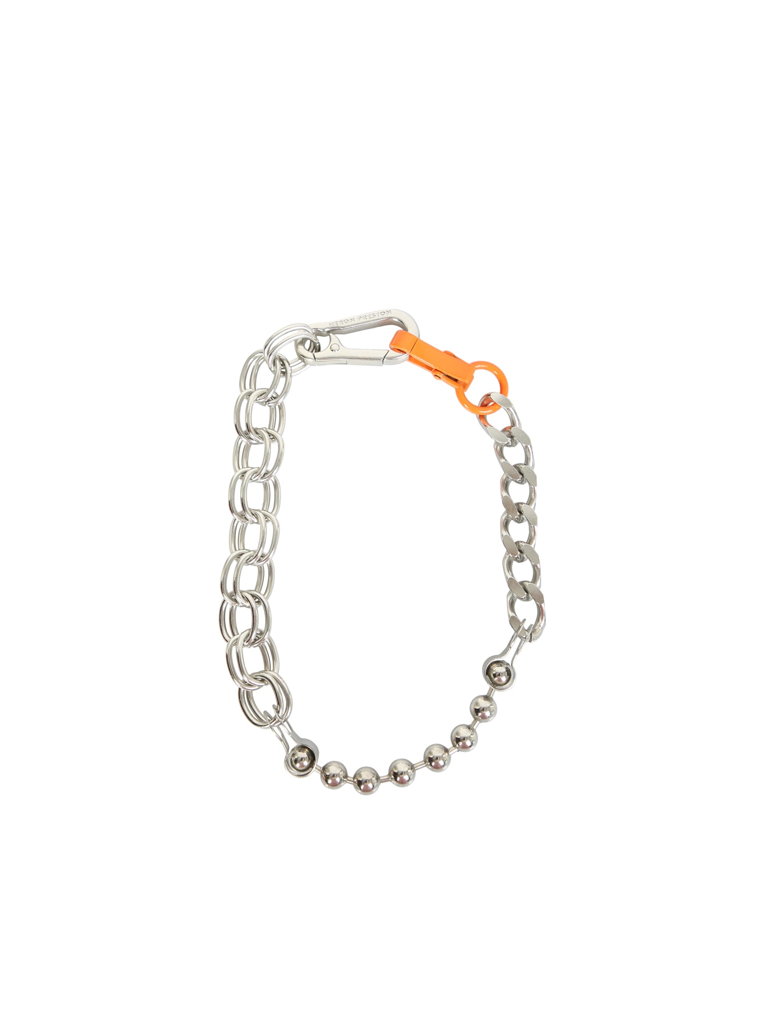 Heron Preston Chain Necklace With Carabiner, Designed And Built Following An Urban Style