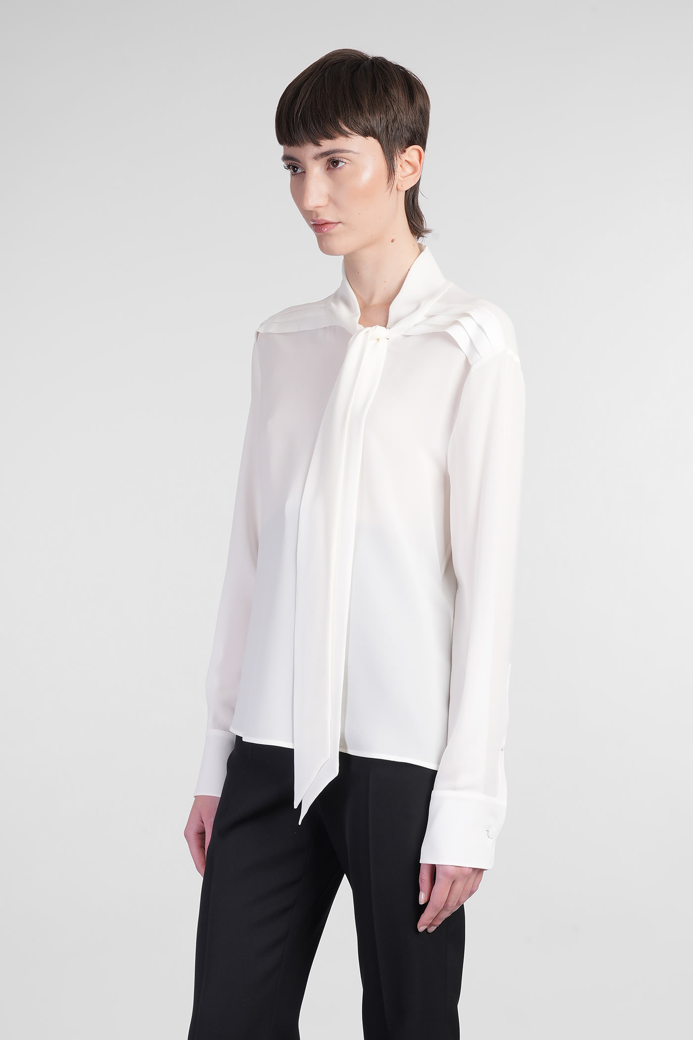 Alexander Mcqueen Shirt In Beige Silk In Gray