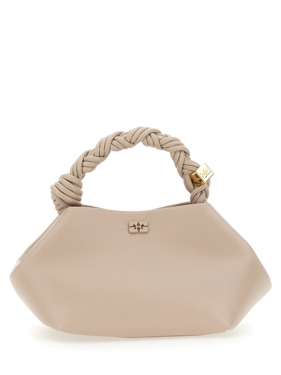 Shop Ganni Small Bou Handbag In Beige