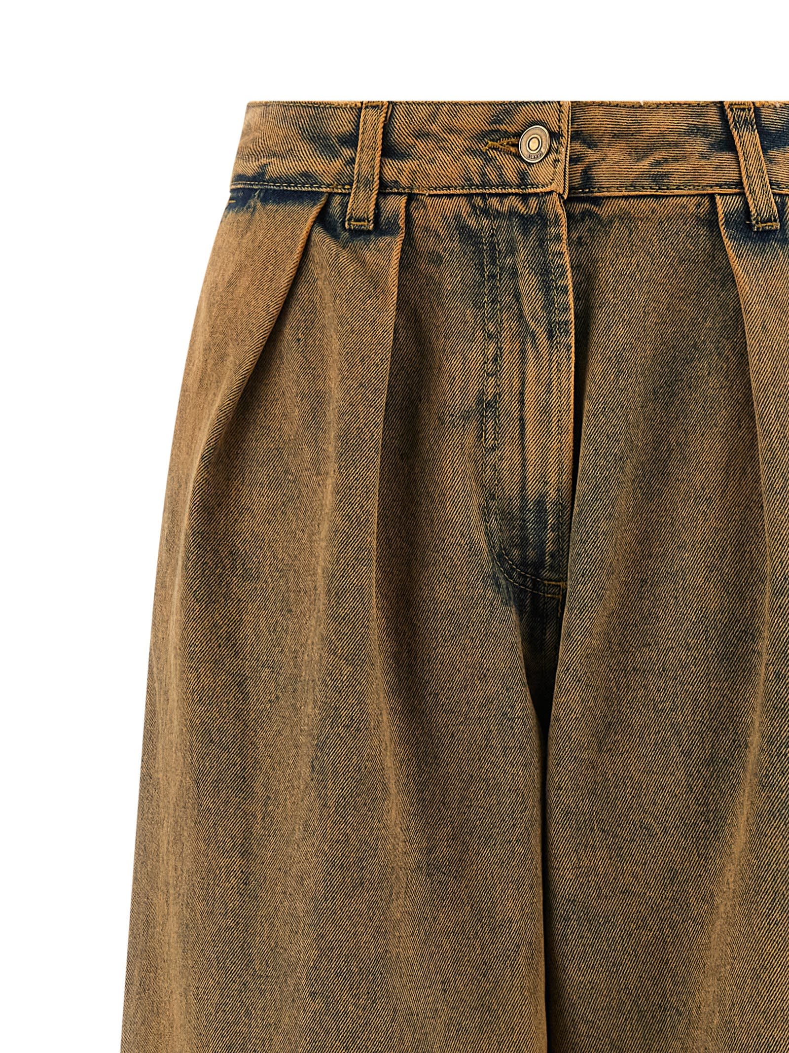 Alanui Desert Rose Pleat-detailed Acid-wash Jeans In Green