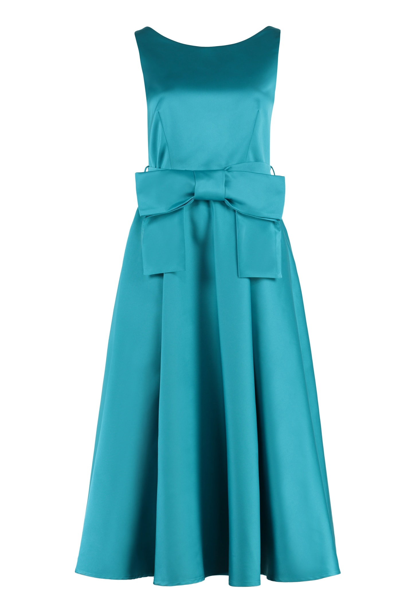Shop P.a.r.o.s.h Midi Dress With Belt In Turquoise