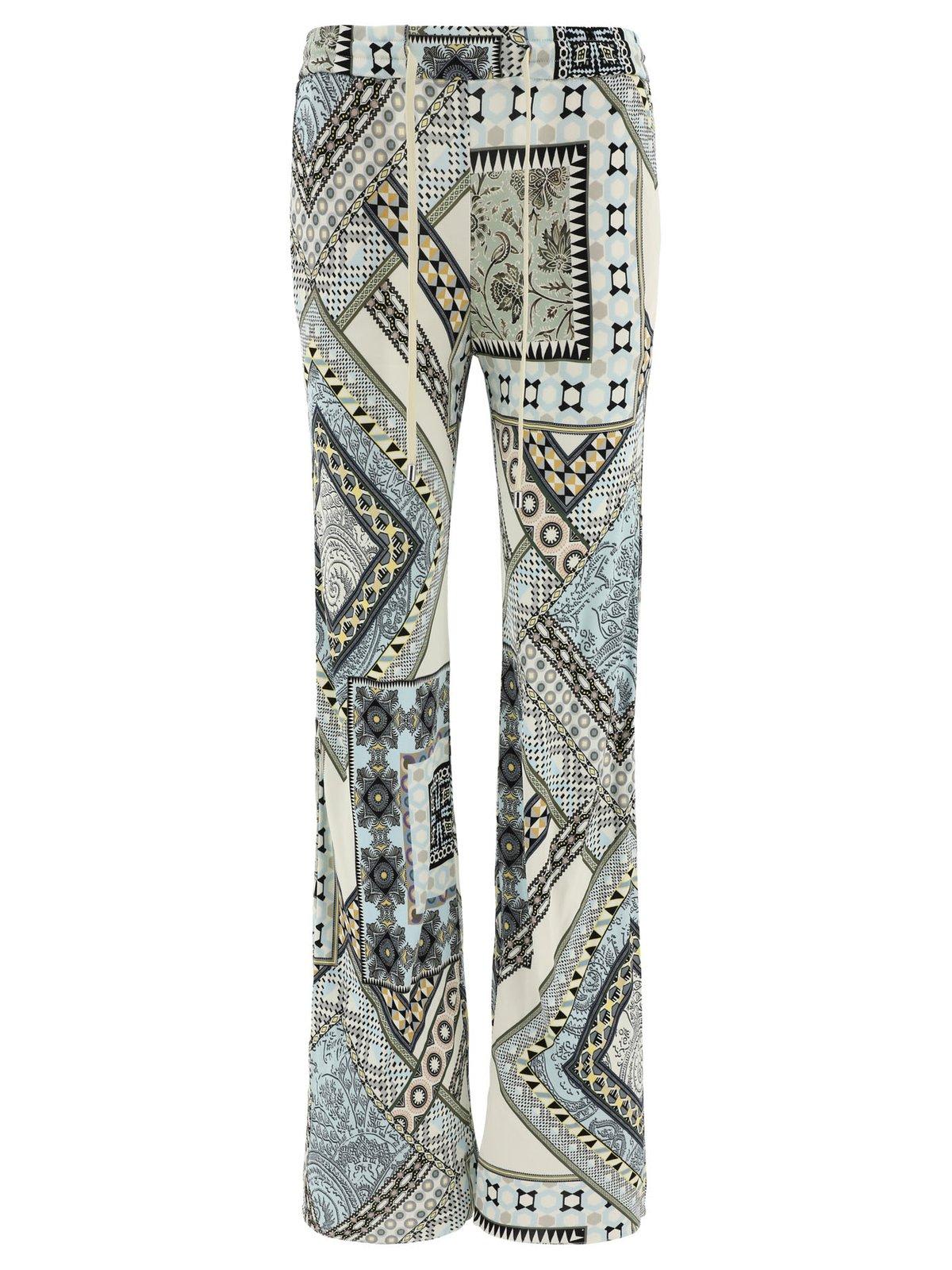 Etro Esme Patchwork Print High Waist Straight Leg Jeans
