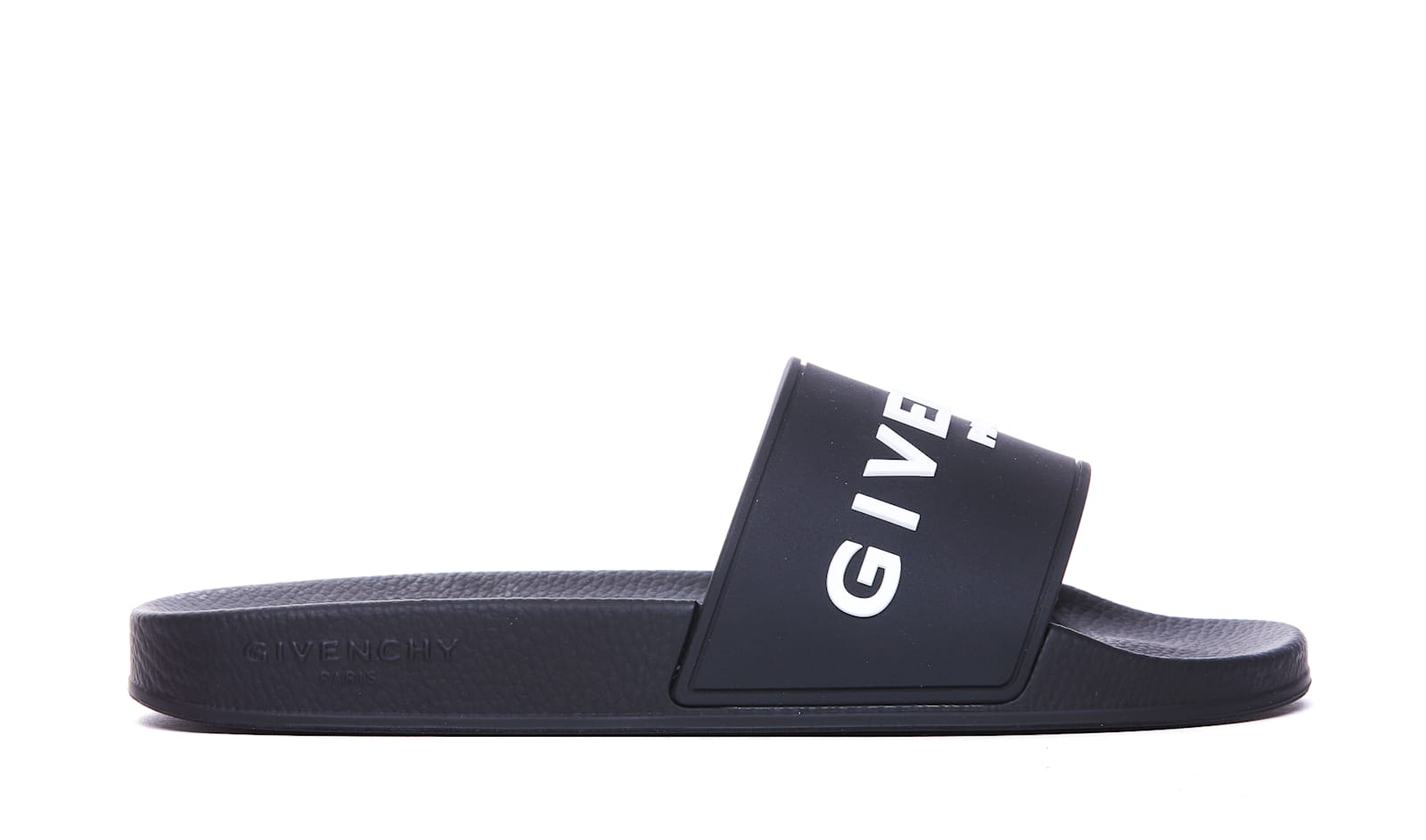 Shop Givenchy Logo Slide Sandals In Black