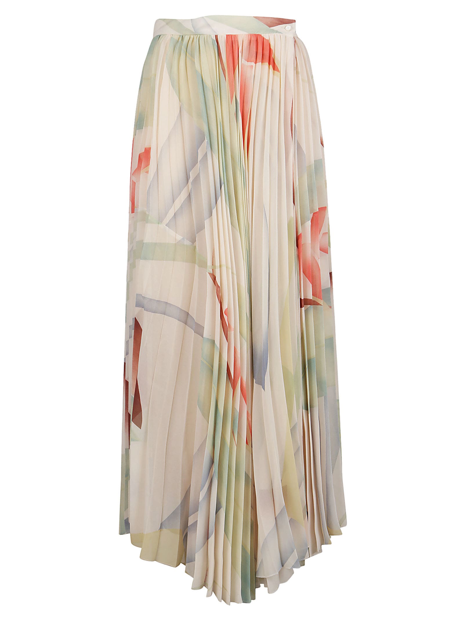 Etro Foliage Print Plisse Skirt In Multicolore
