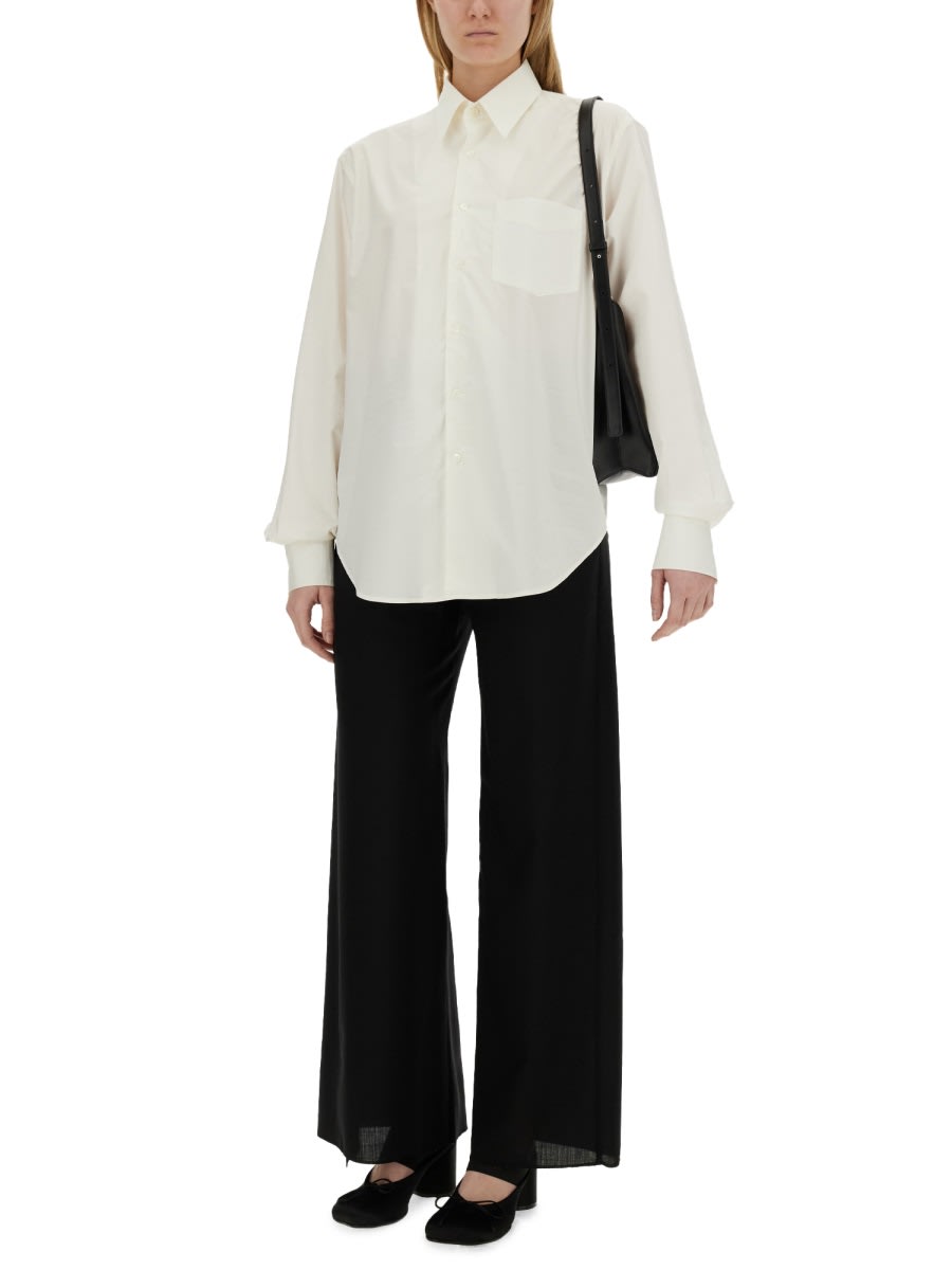 Shop Mm6 Maison Margiela Oversize Fit Shirt In White