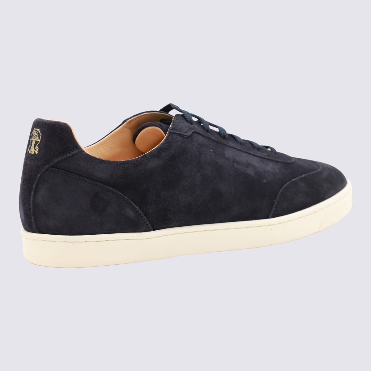 Shop Brunello Cucinelli Blue Suede Sneakers