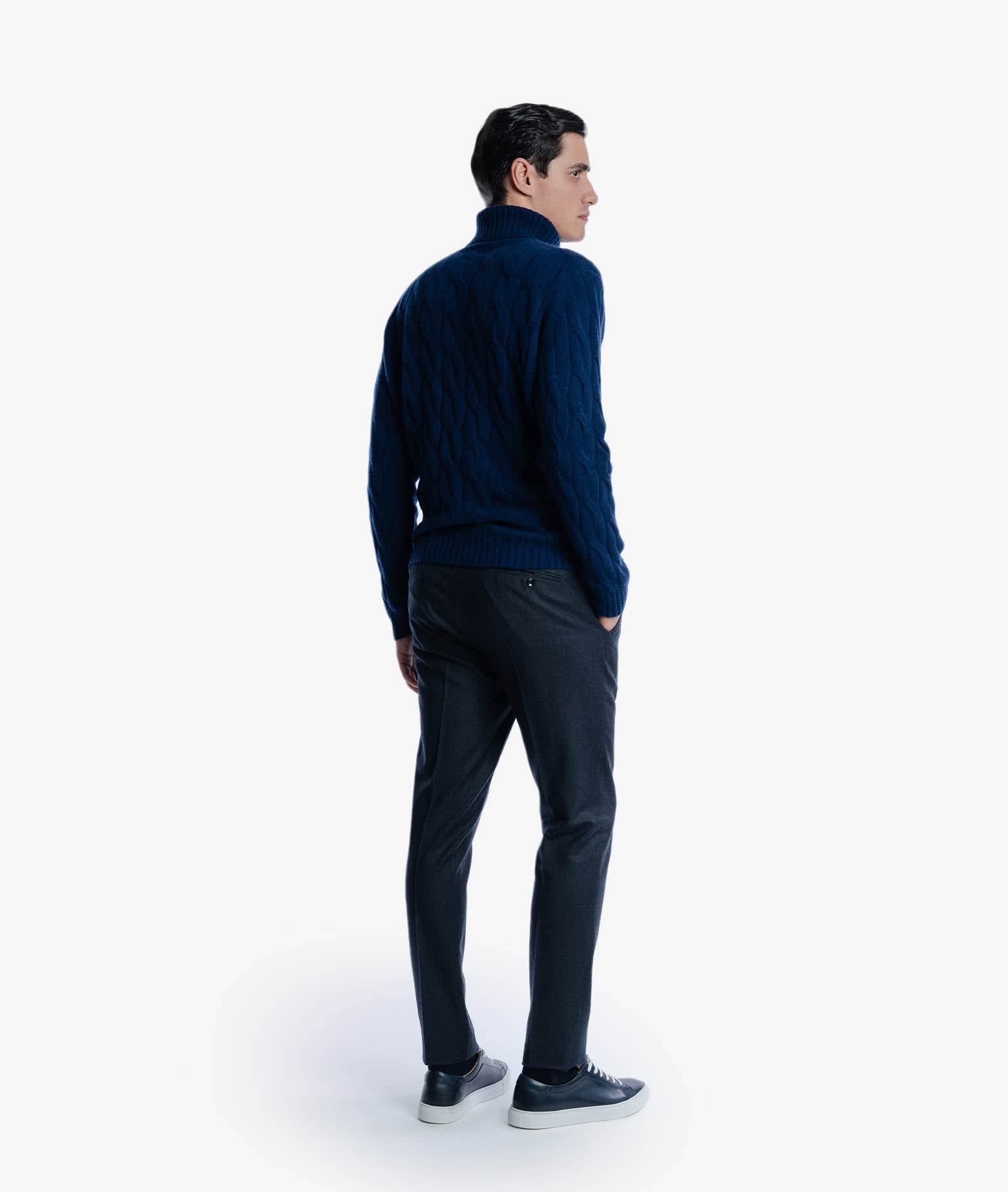 Shop Larusmiani Turtleneck Sweater Col Du Pillon Sweater In Blue