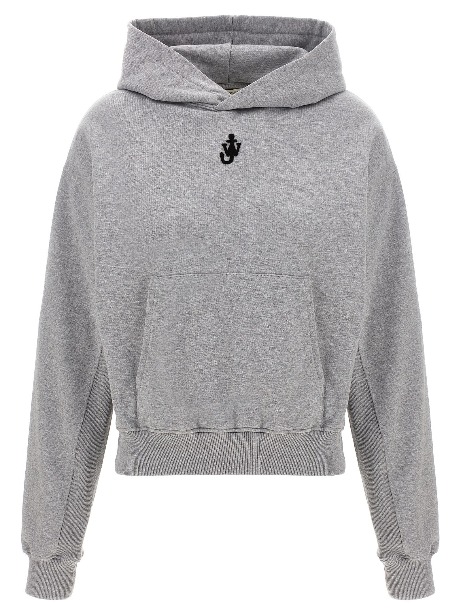 Jw Anderson Anchor Hoodie In Gray