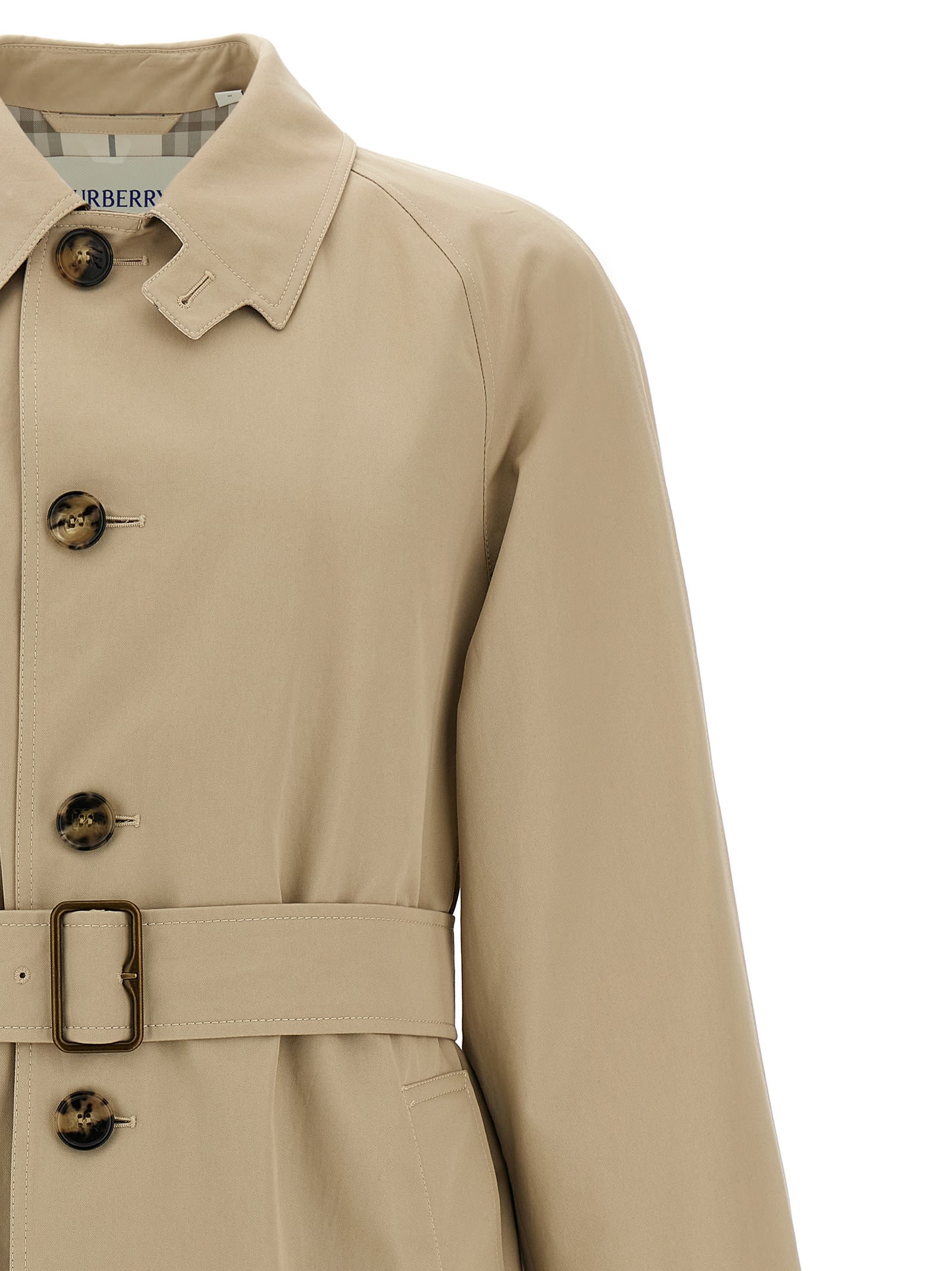 Burberry Trench Coat Gabardine Ajustable Cuffs Back Vent In Beige
