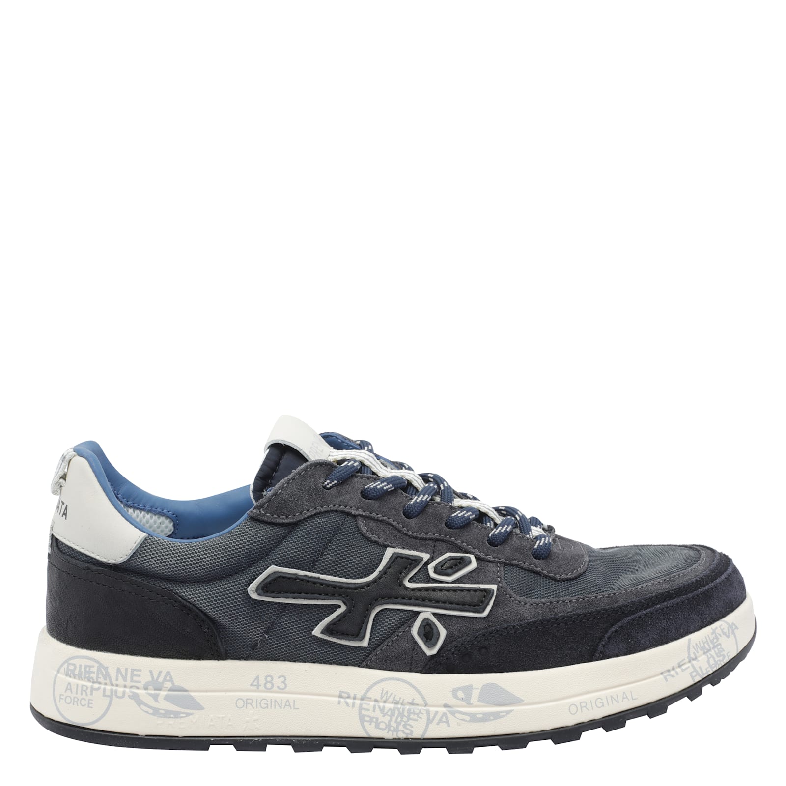 Premiata Low Top Sneakers Contrast Sole In Blue