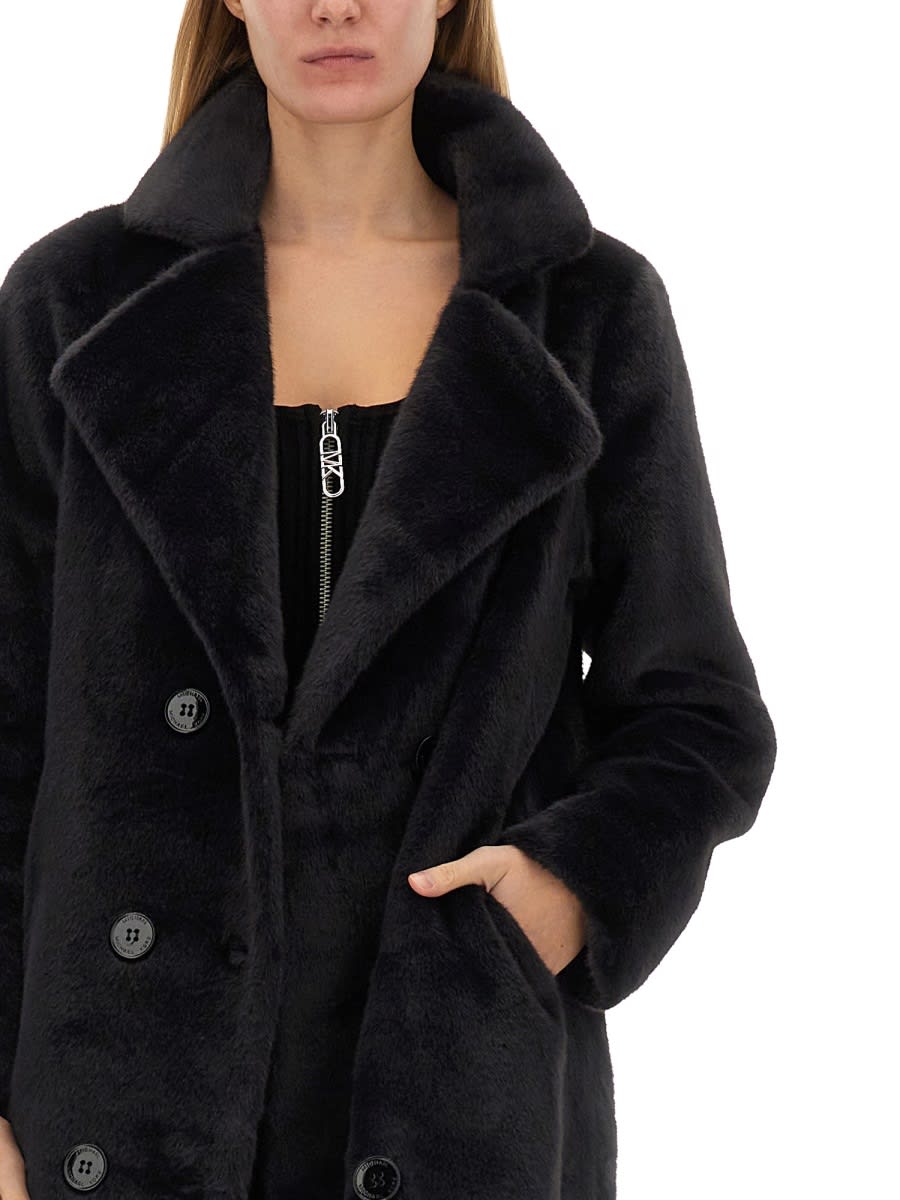 Shop Michael Kors Double-breasted Coat In Blue