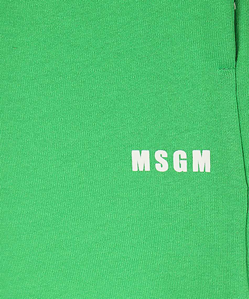 Msgm Elasticated-waistband Logo-detail Shorts In Green
