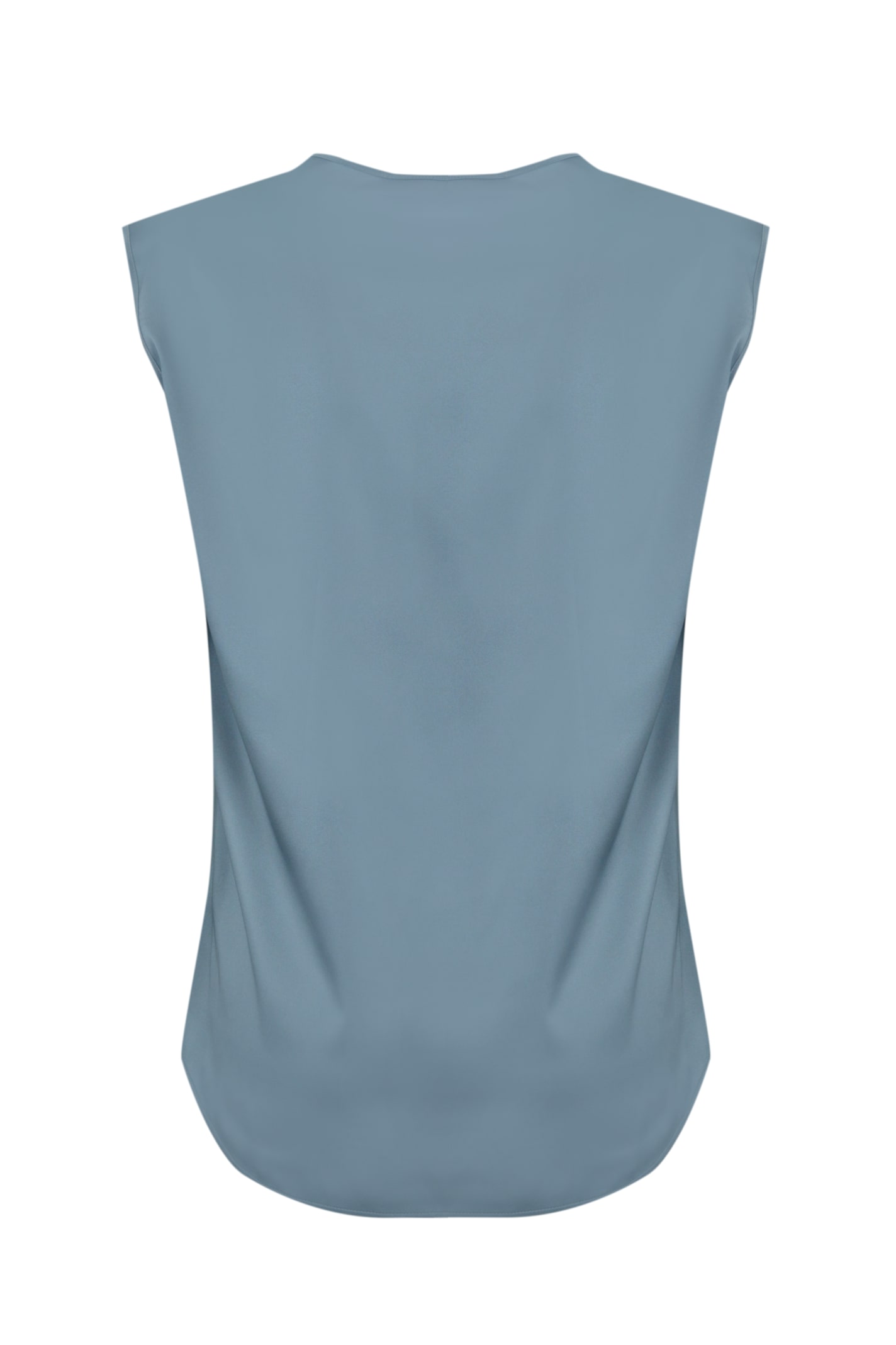 D Exterior Fluid Satin Tank Top In Blue