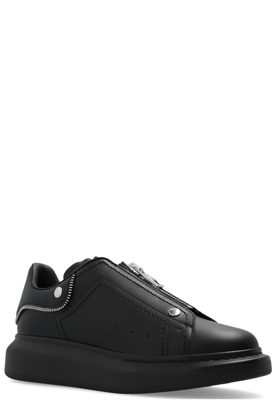 Shop Alexander Mcqueen Oversized Zip-up Sneakers In Black