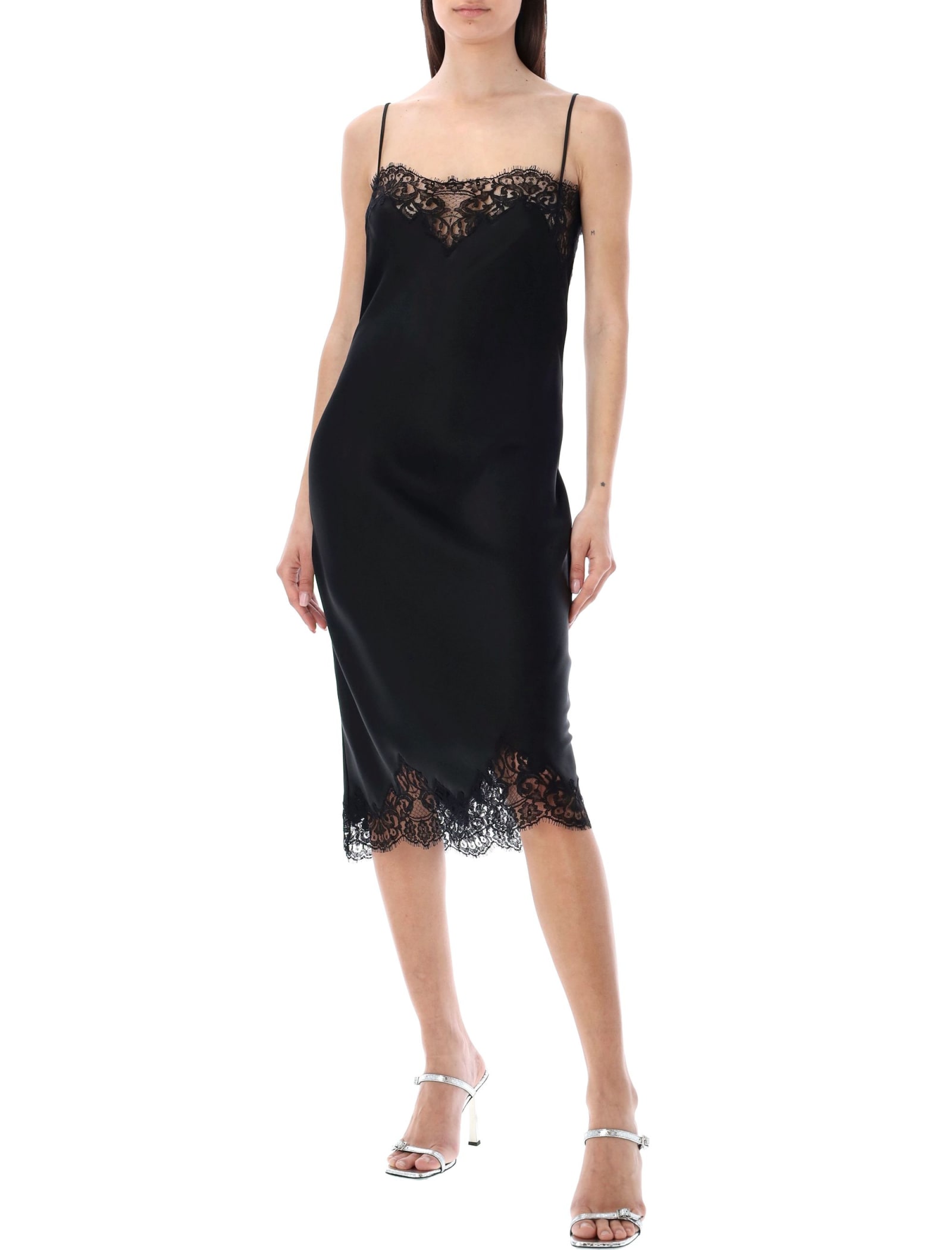 Shop Stella Mccartney Lace Mini Dress In Black