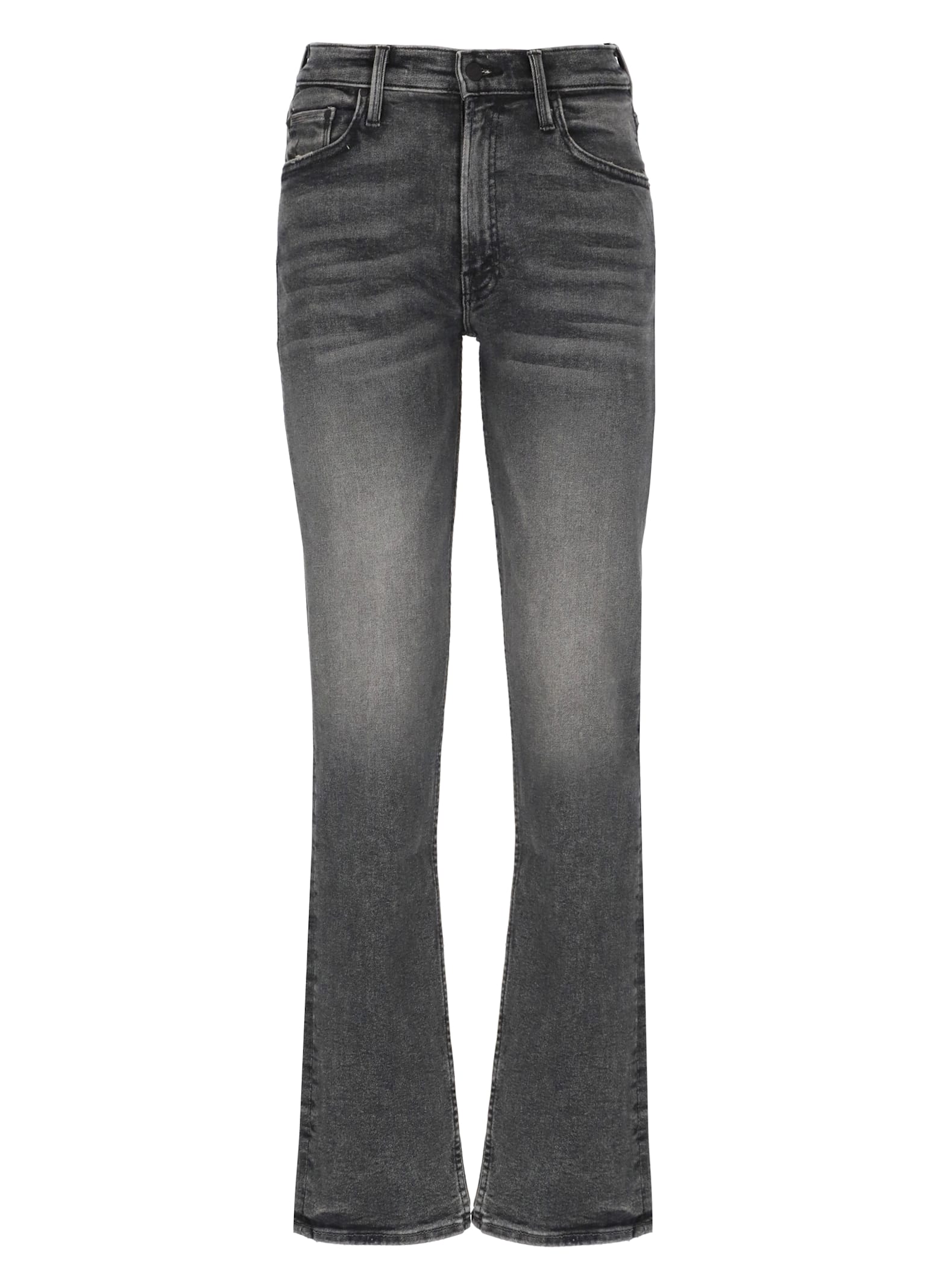 Shop Mother The Mid Rise Rider Jeans In Grey