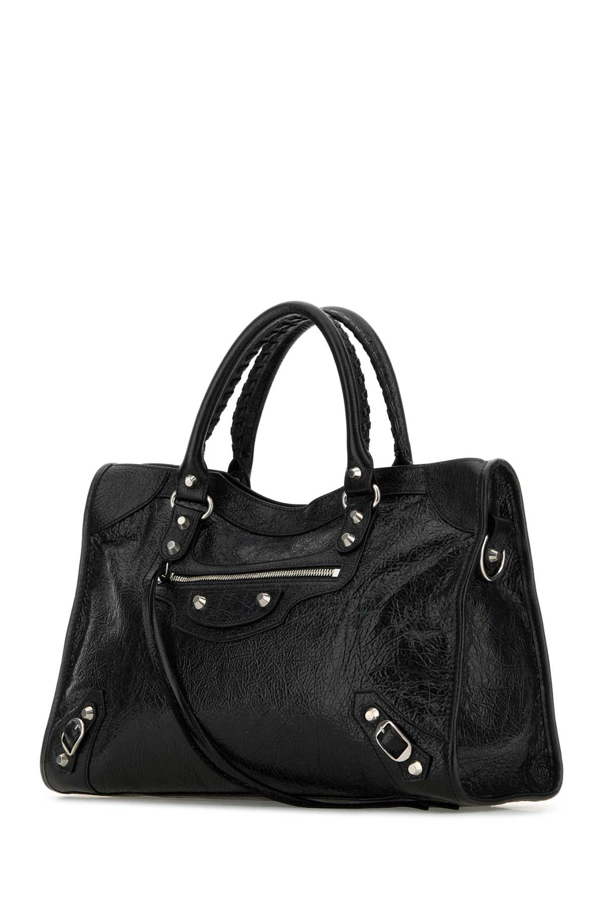 BALENCIAGA BLACK LEATHER MEDIUM LE CITY HANDBAG