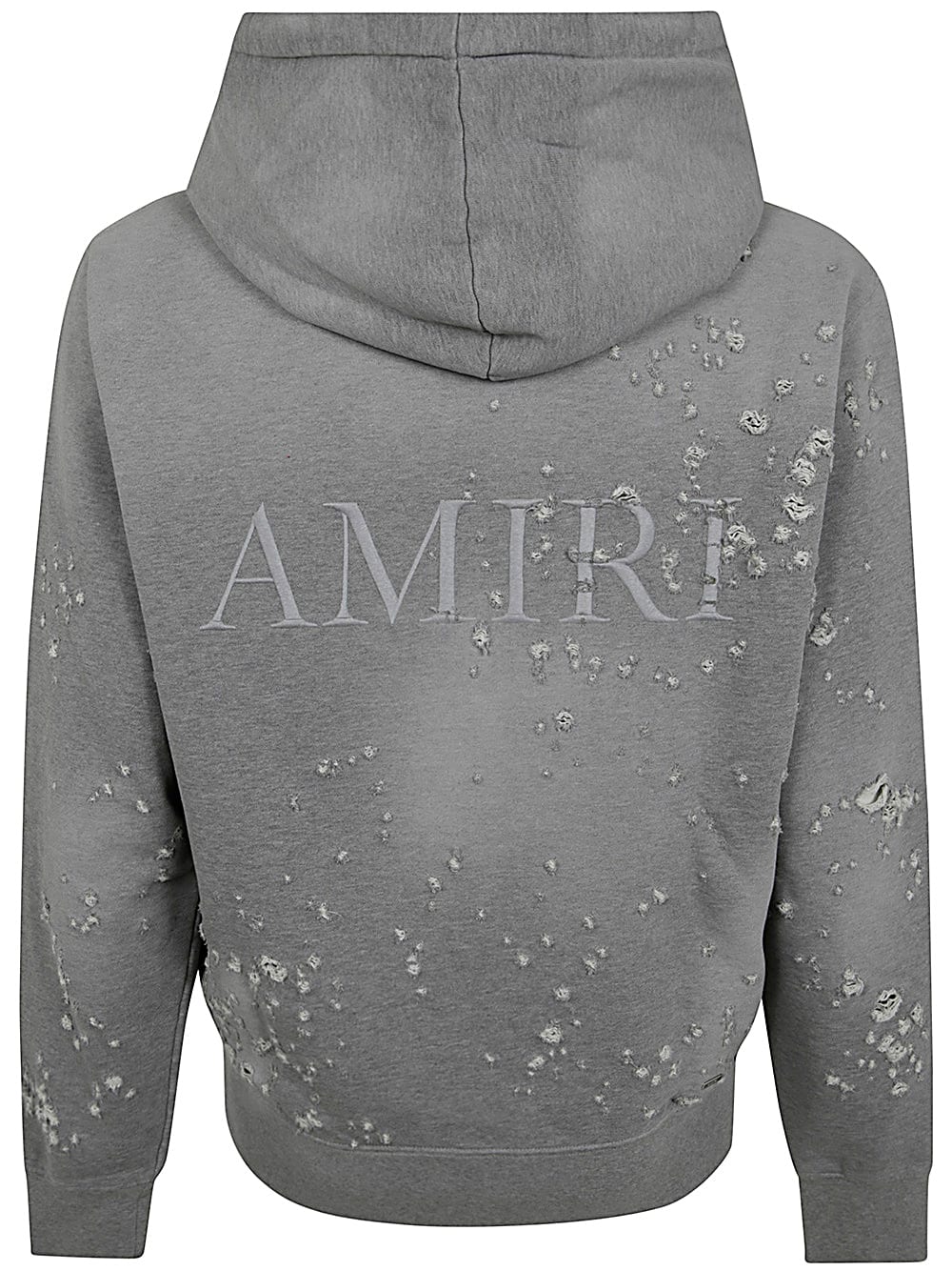 Shop Amiri Ma Shotgun Embroidered Hoodie In Grey