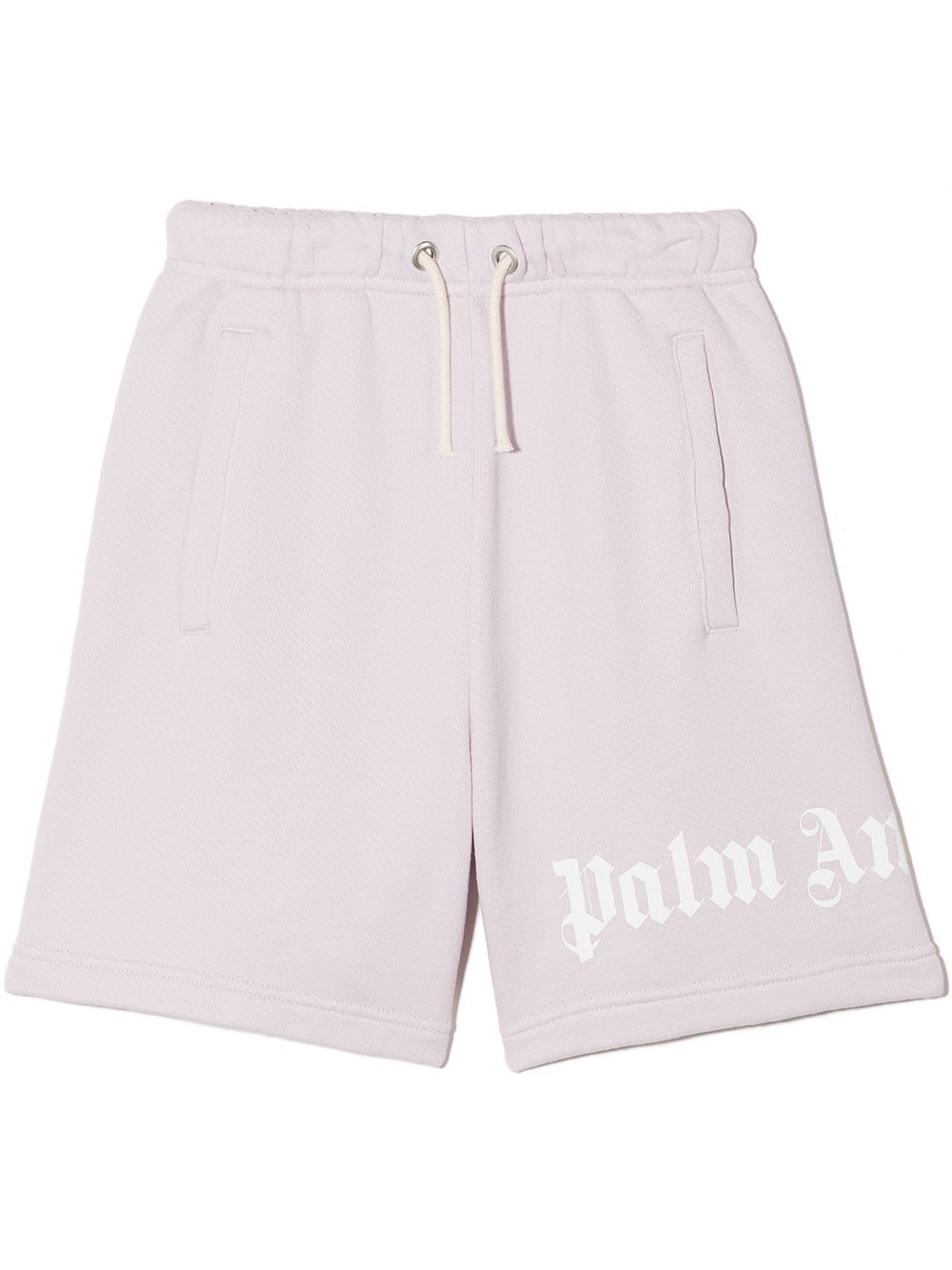Palm Angels Kids Lilac Sports Shorts With Logo