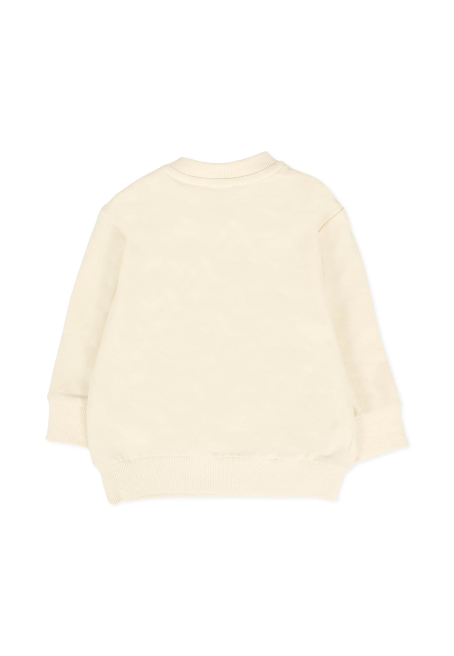 Timberland Ivory Sweatshirt For Baby Boy With Logo In Neutral