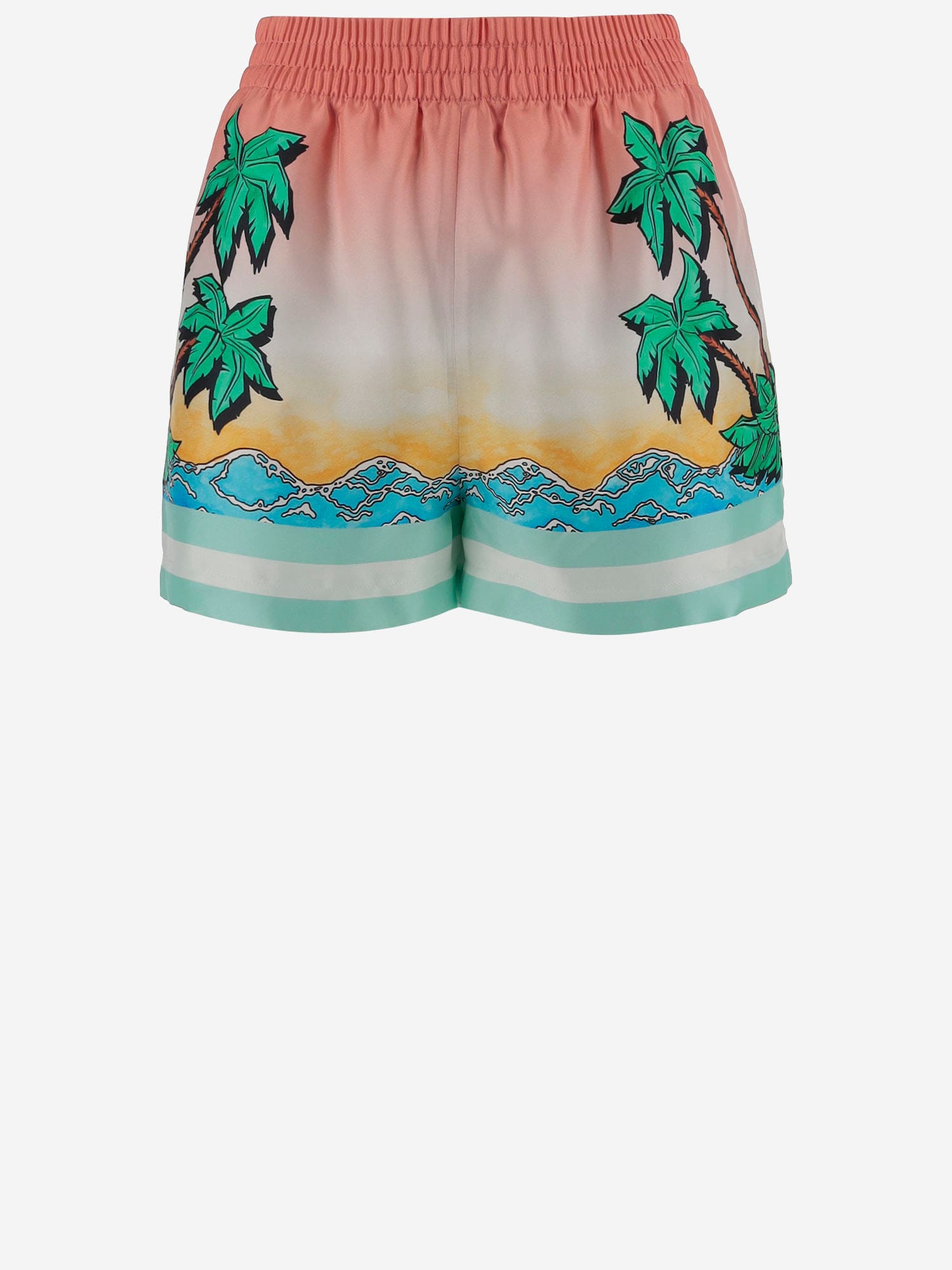 Casablanca Short Pants With Silk Graphic Print In Red