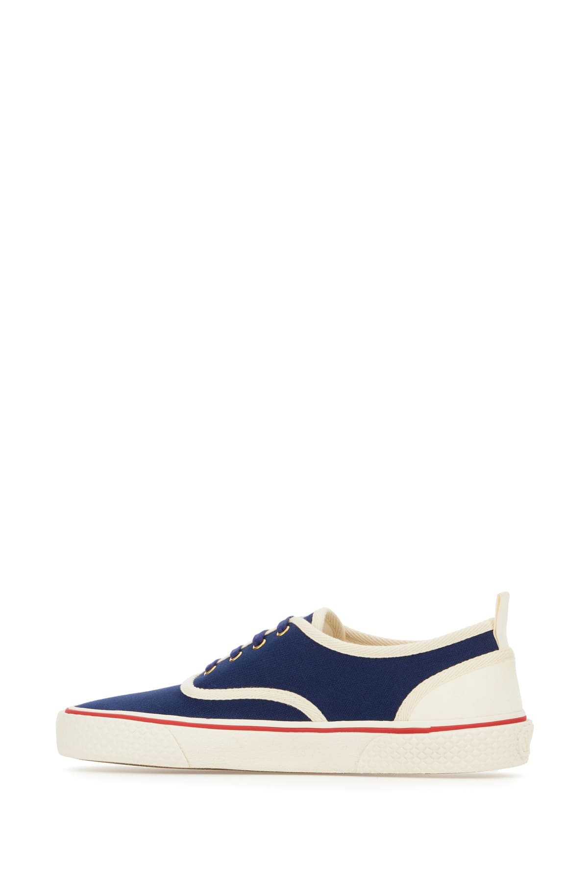 Valentino Garavani Blue Low Top Sneakers With Vlogo Patch On The Side In Cotton Man In Blu