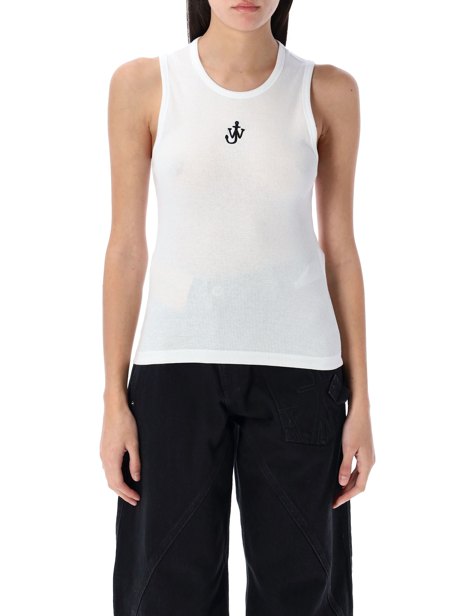 Shop Jw Anderson Anchor White Cotton Tank Top