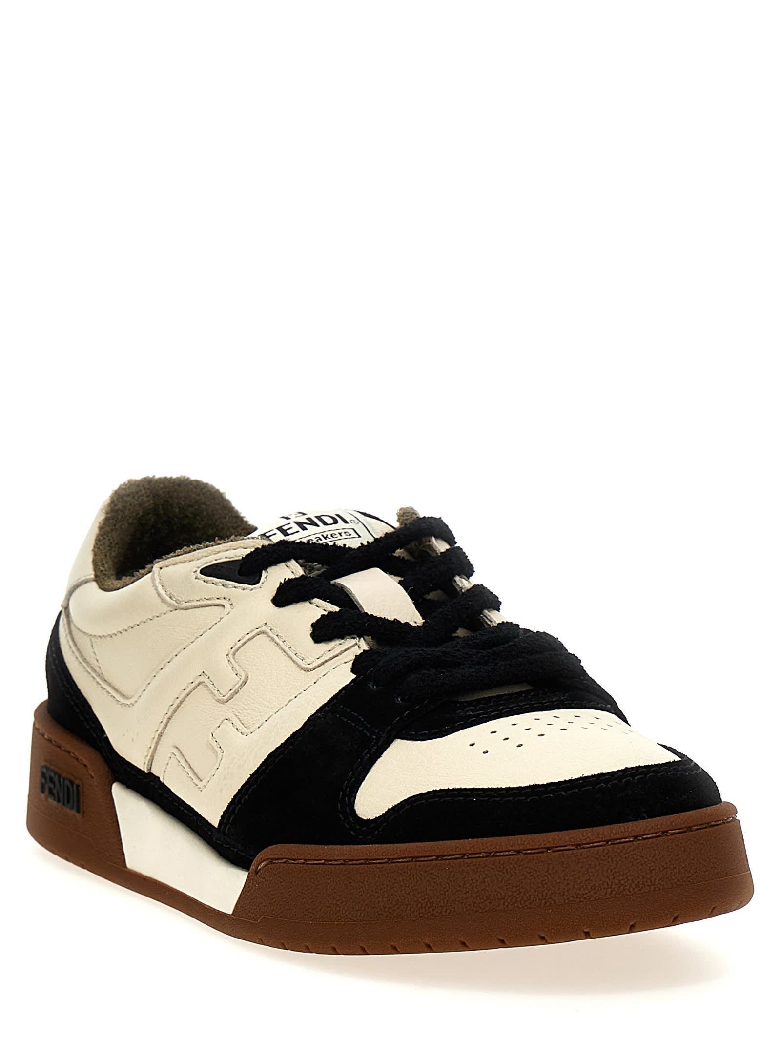 Shop Fendi Match Sneakers In Bianco