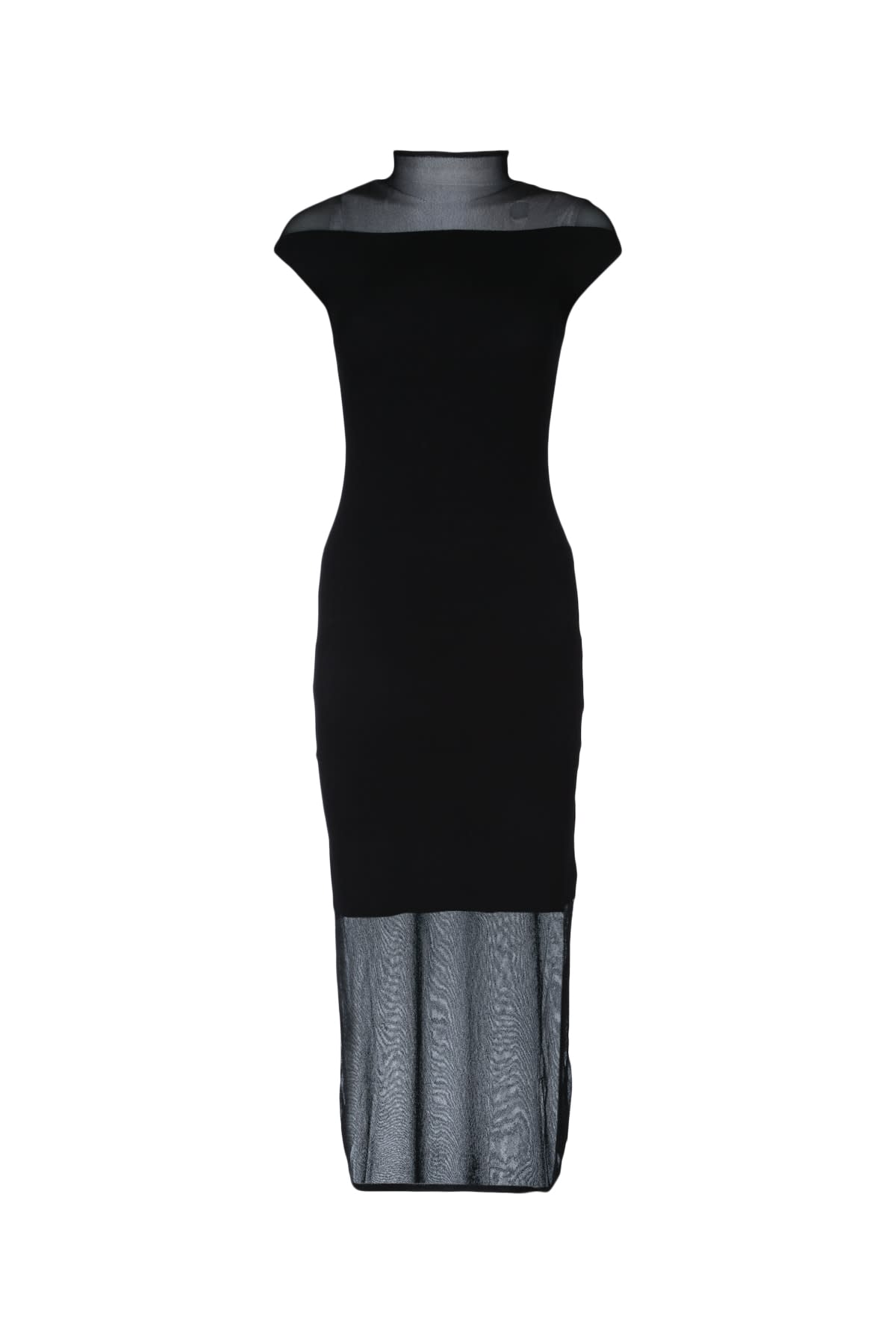 Sheer Viscose Knit Midi Dress