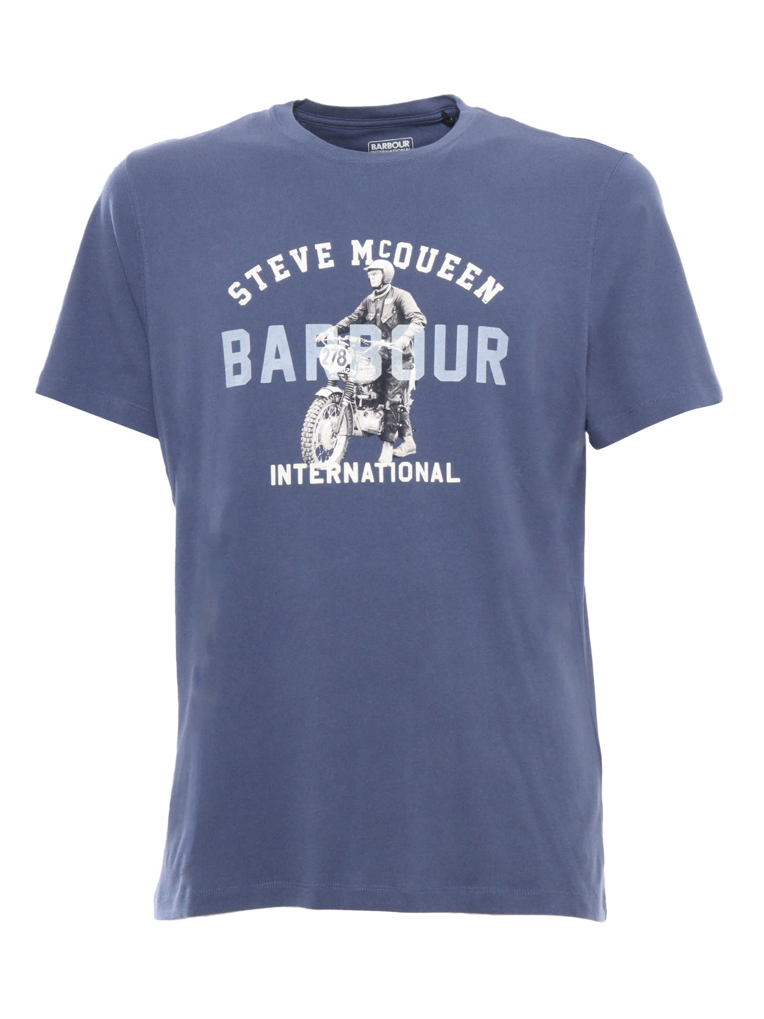 Shop Barbour Blue Printed T-shirt