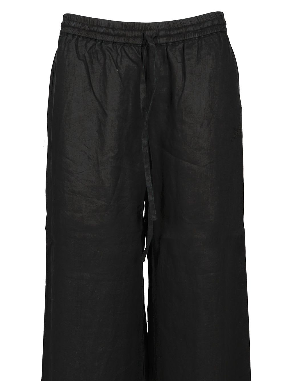 Shop P.a.r.o.s.h Beach25 Linen Pant In Black