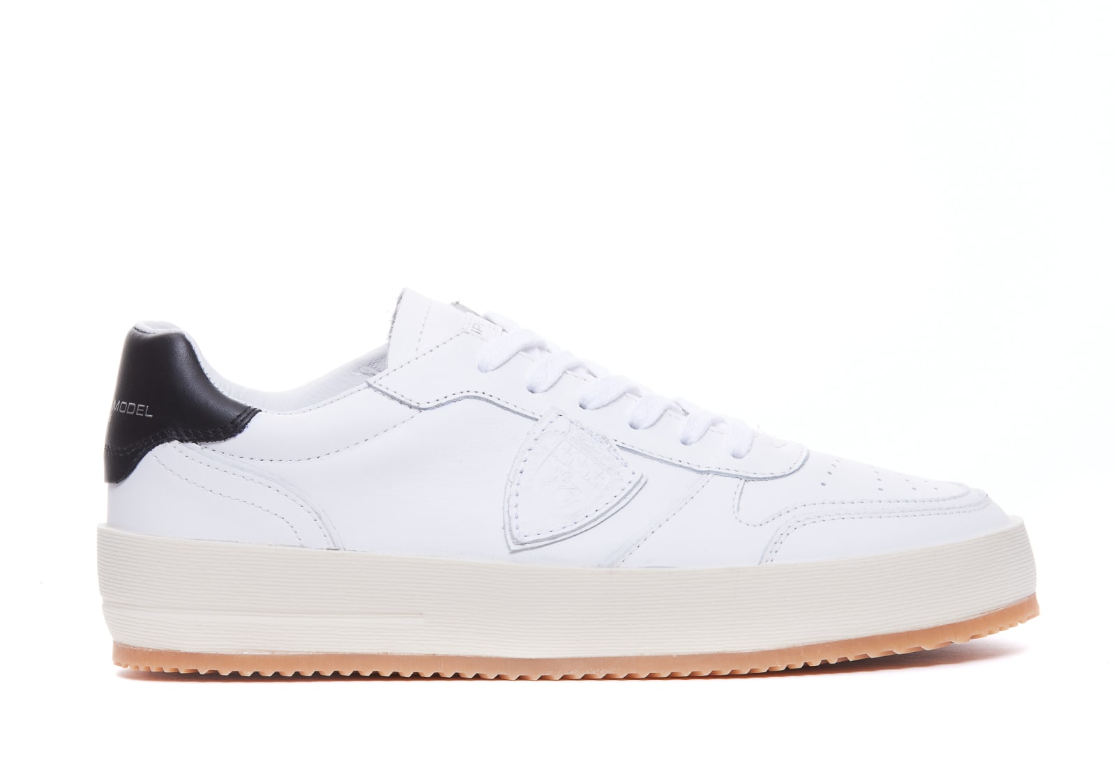 Shop Philippe Model Nice Low Sneakers  In White/black