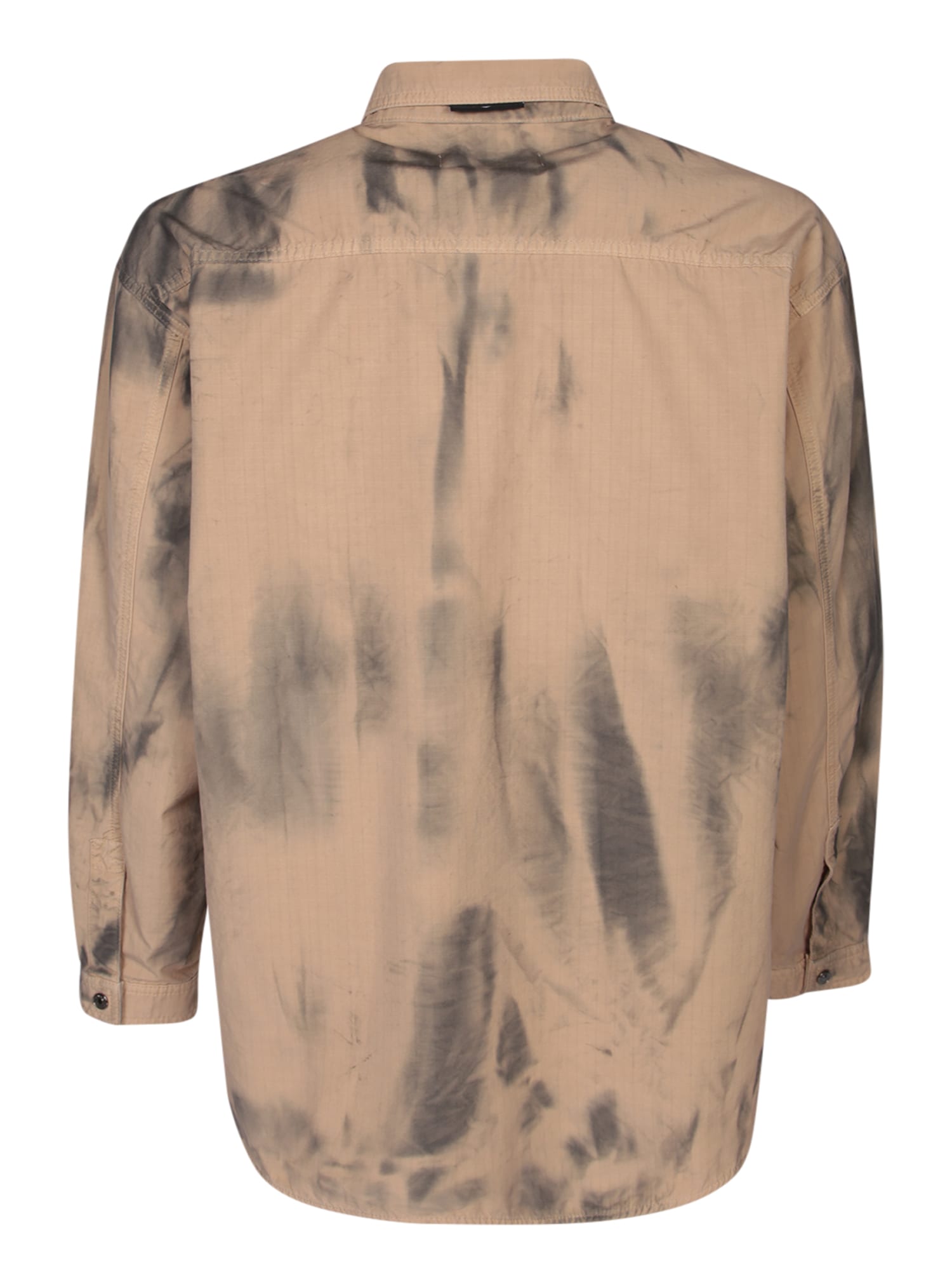 Msgm Abstract Print Beige Shirt In Beige