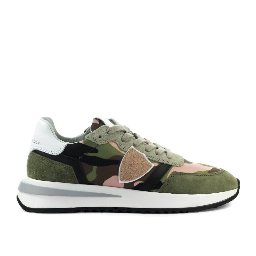 PHILIPPE MODEL PHILIPPE MODEL TROPEZ 2.1 CAMOUFLAGE GREEN PINK SNEAKER