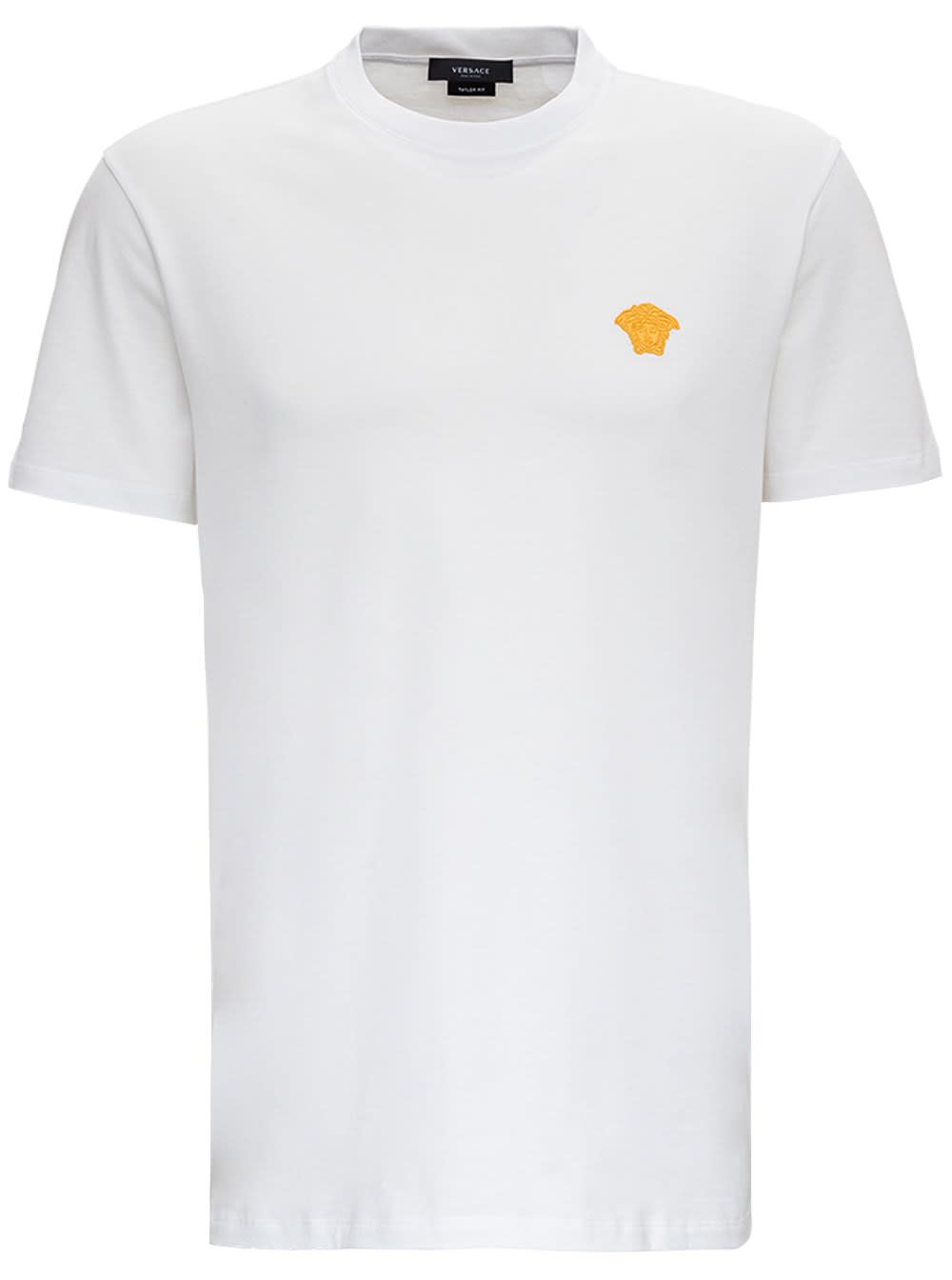 Versace White Jersey T-shirt With Gress Logo