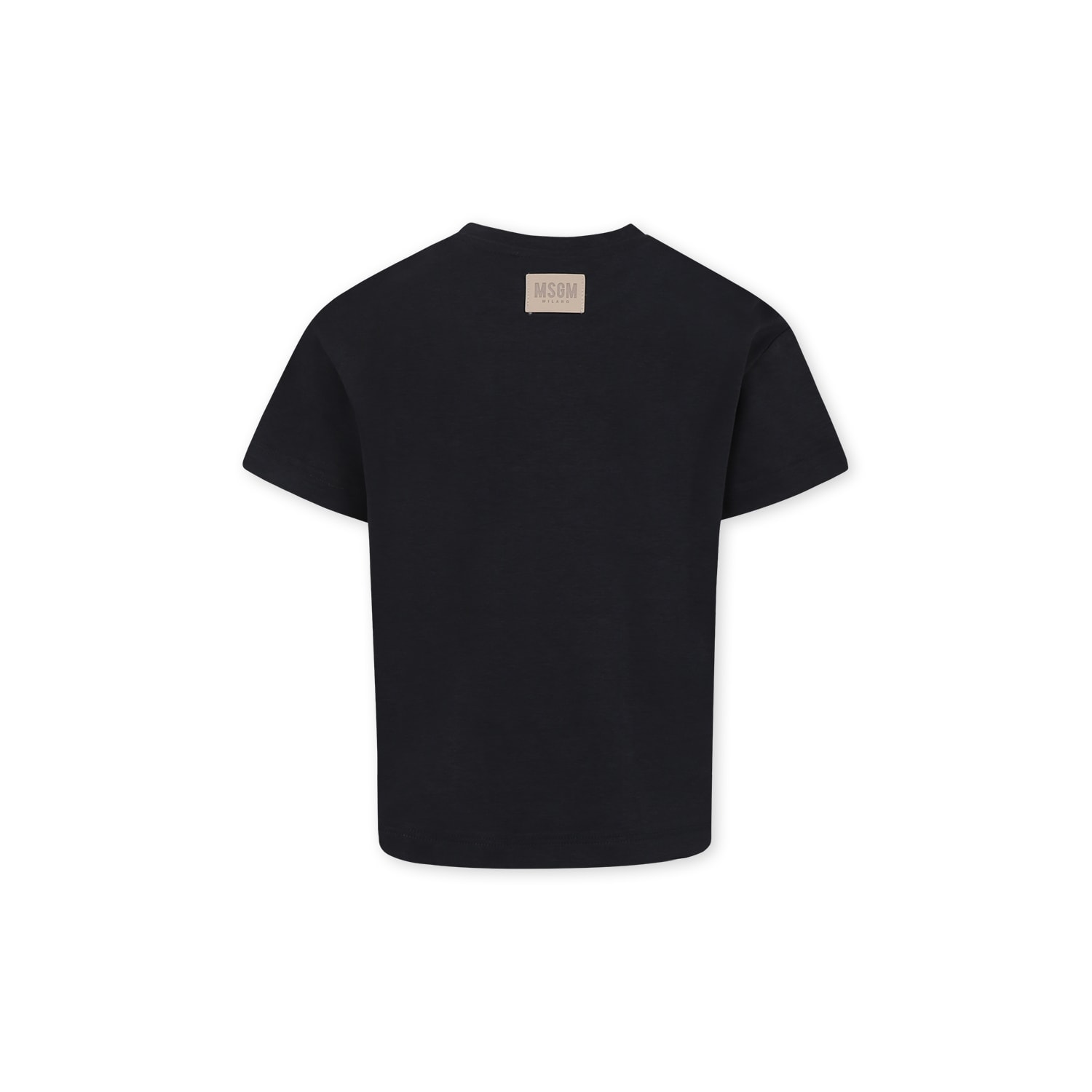 Shop Msgm Black T-shirt For Kids With Logo