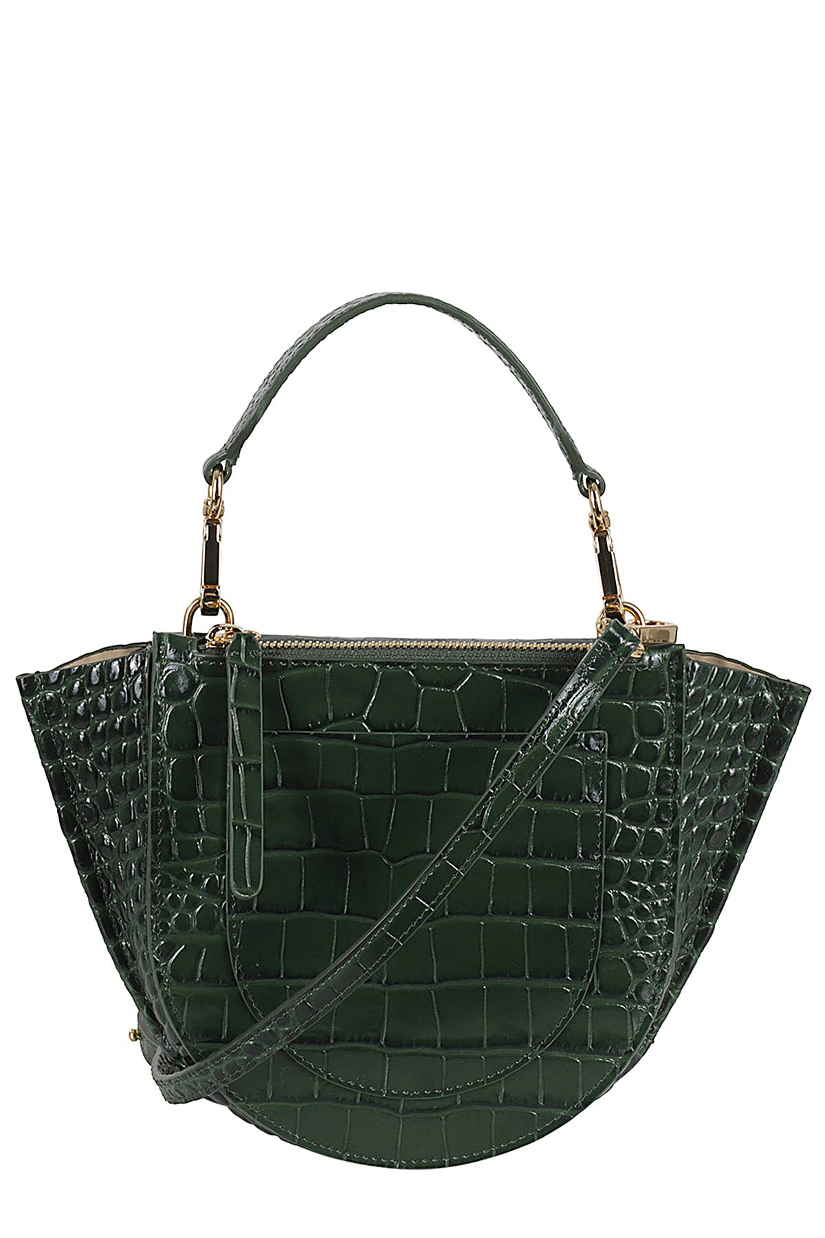 Shop Wandler Hortensia Bag Mini In Olive Croco