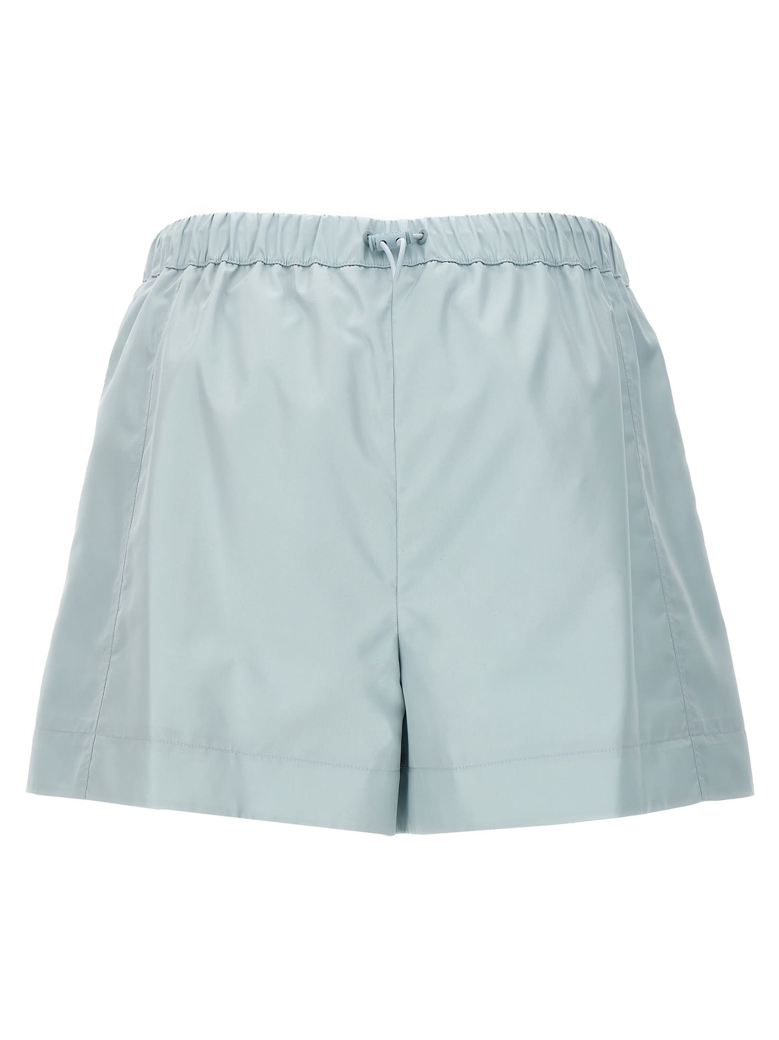 Shop Fendi Logo Print Shorts In Light Blue