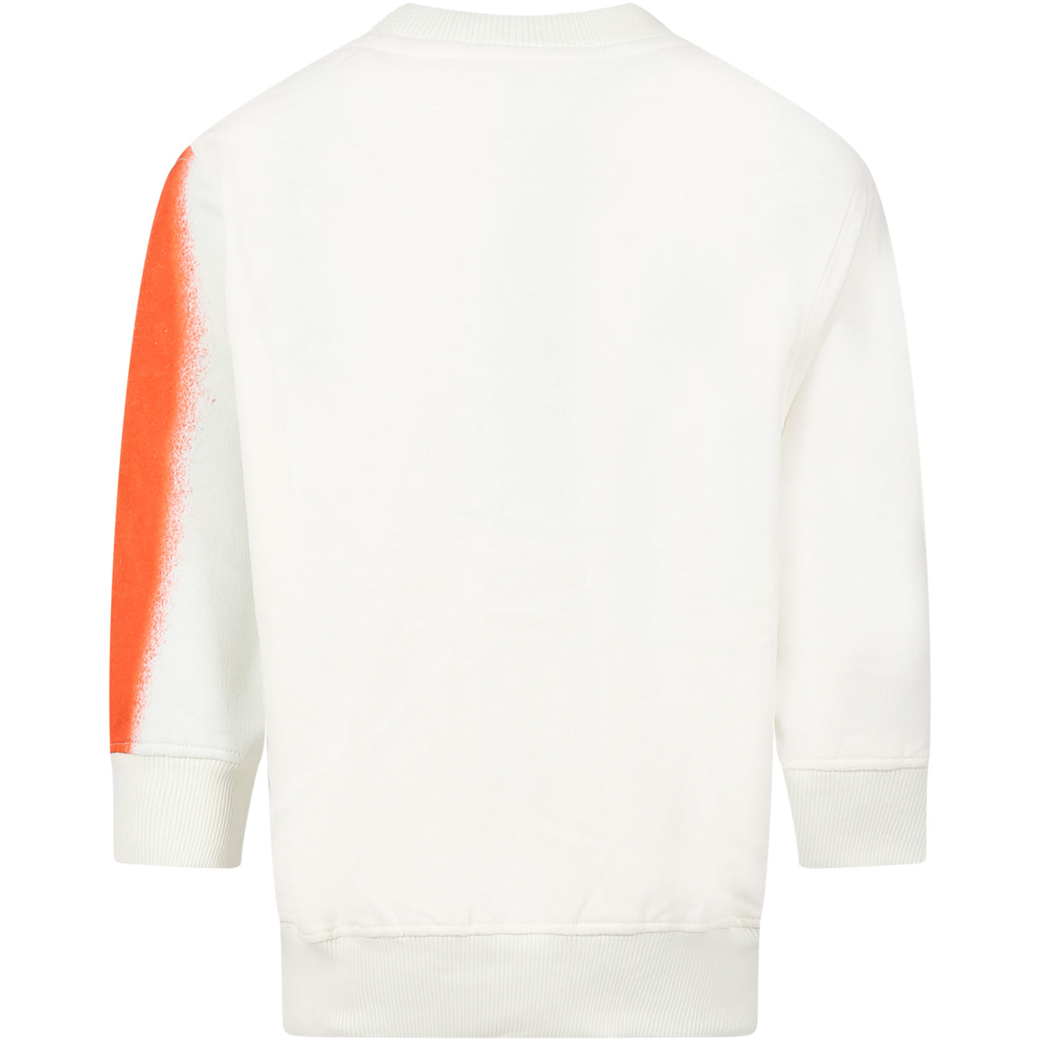 Shop Molo Ivory Sweatshirt For Kids With Rainbow And Logo