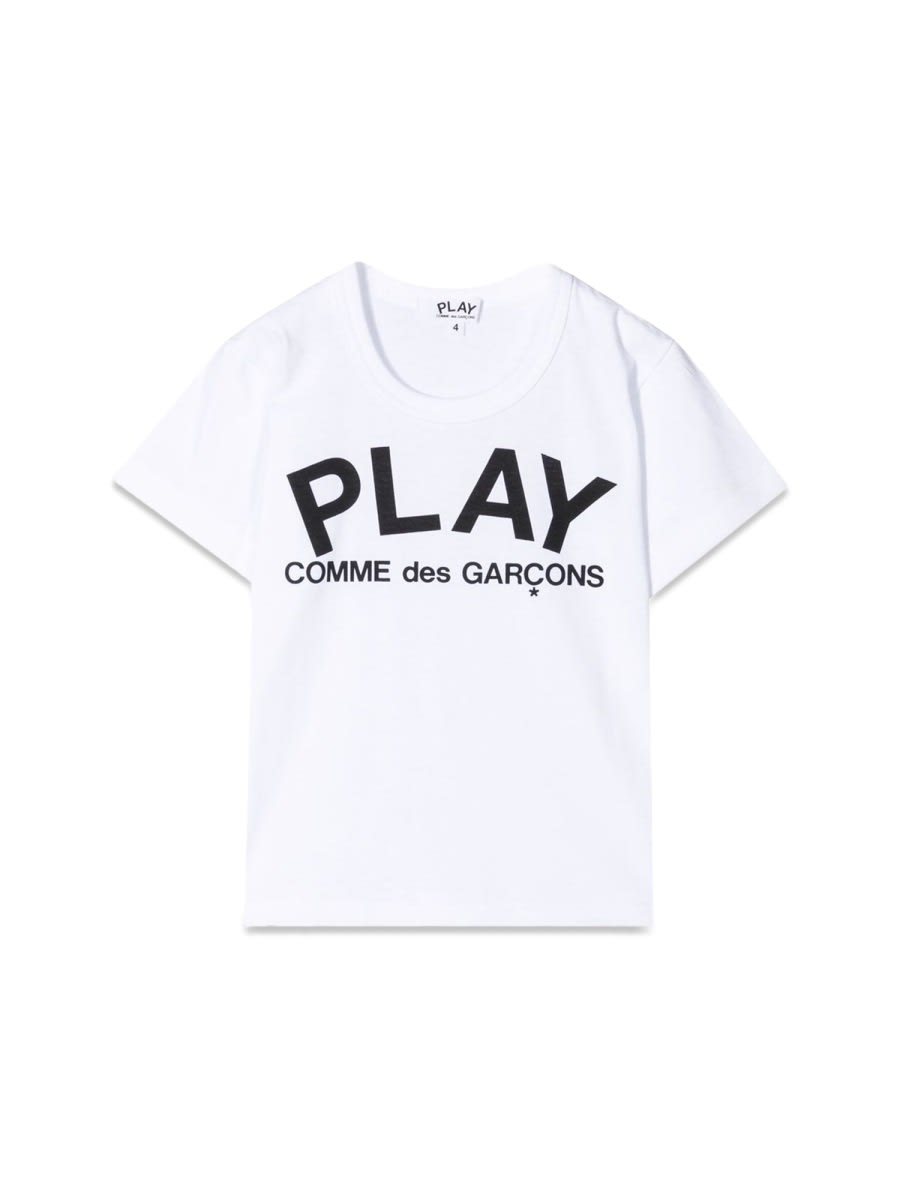 Shop Comme Des Garçons Play Kids T-shirt Knit In White