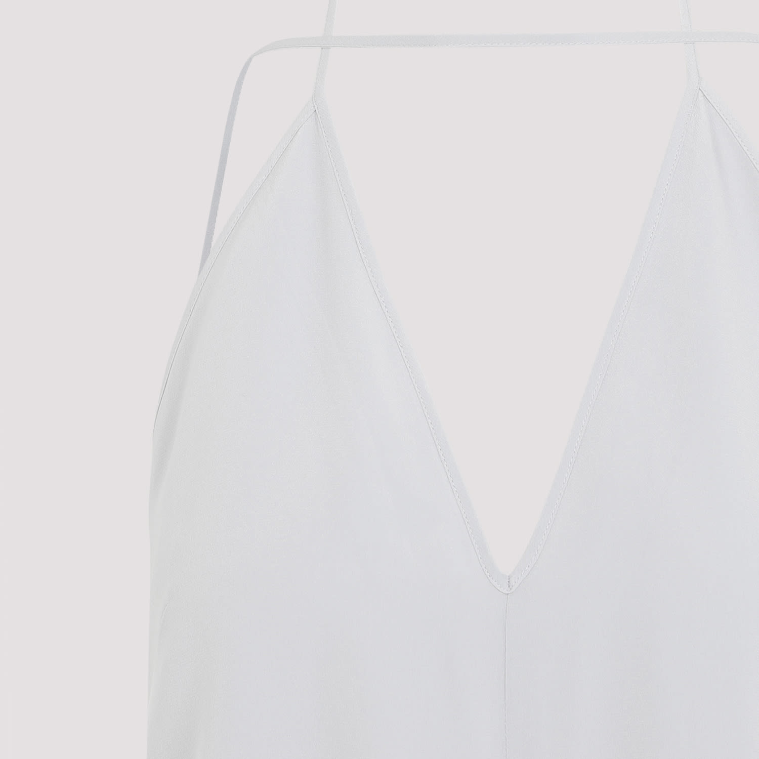 Shop Totême Double-halter Silk Top In Glacier