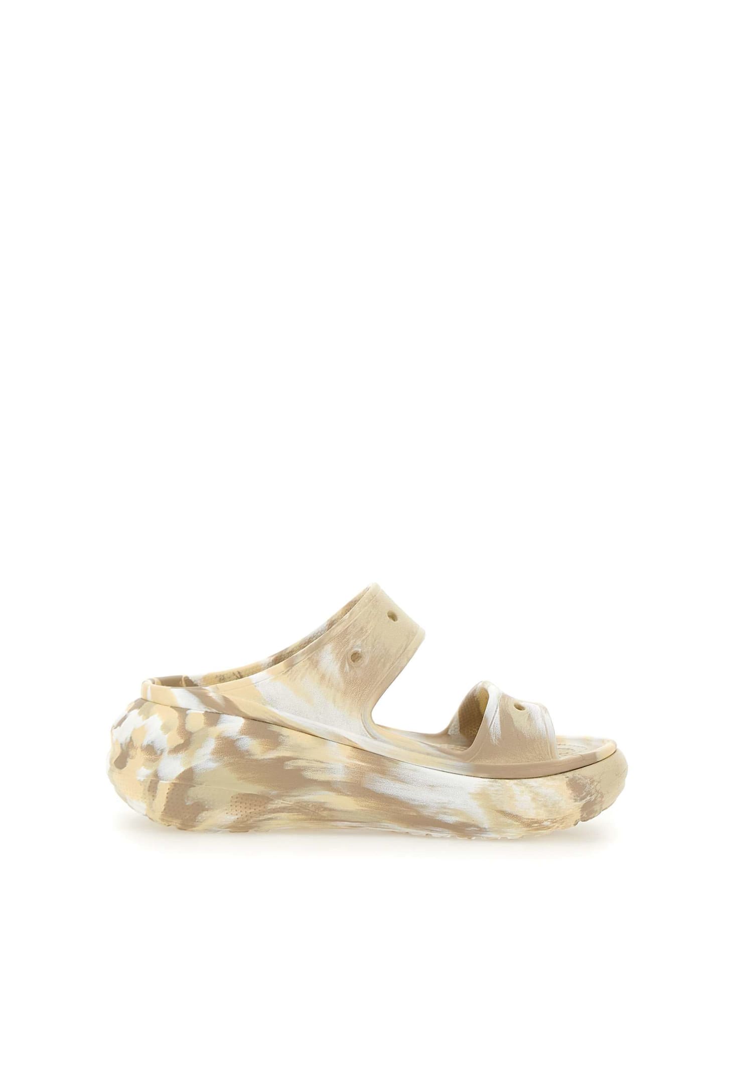 Crocs Crush Marbled Sandal In Beige