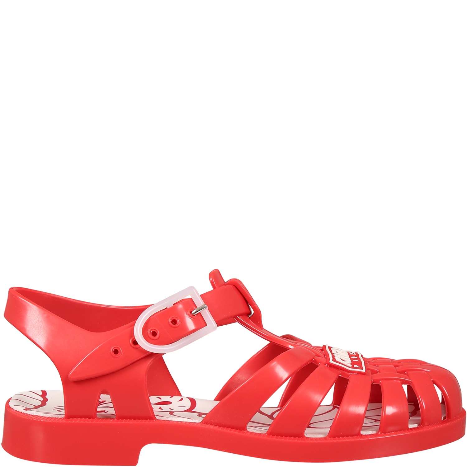 Kenzo Red Sandals For Kids With Logo