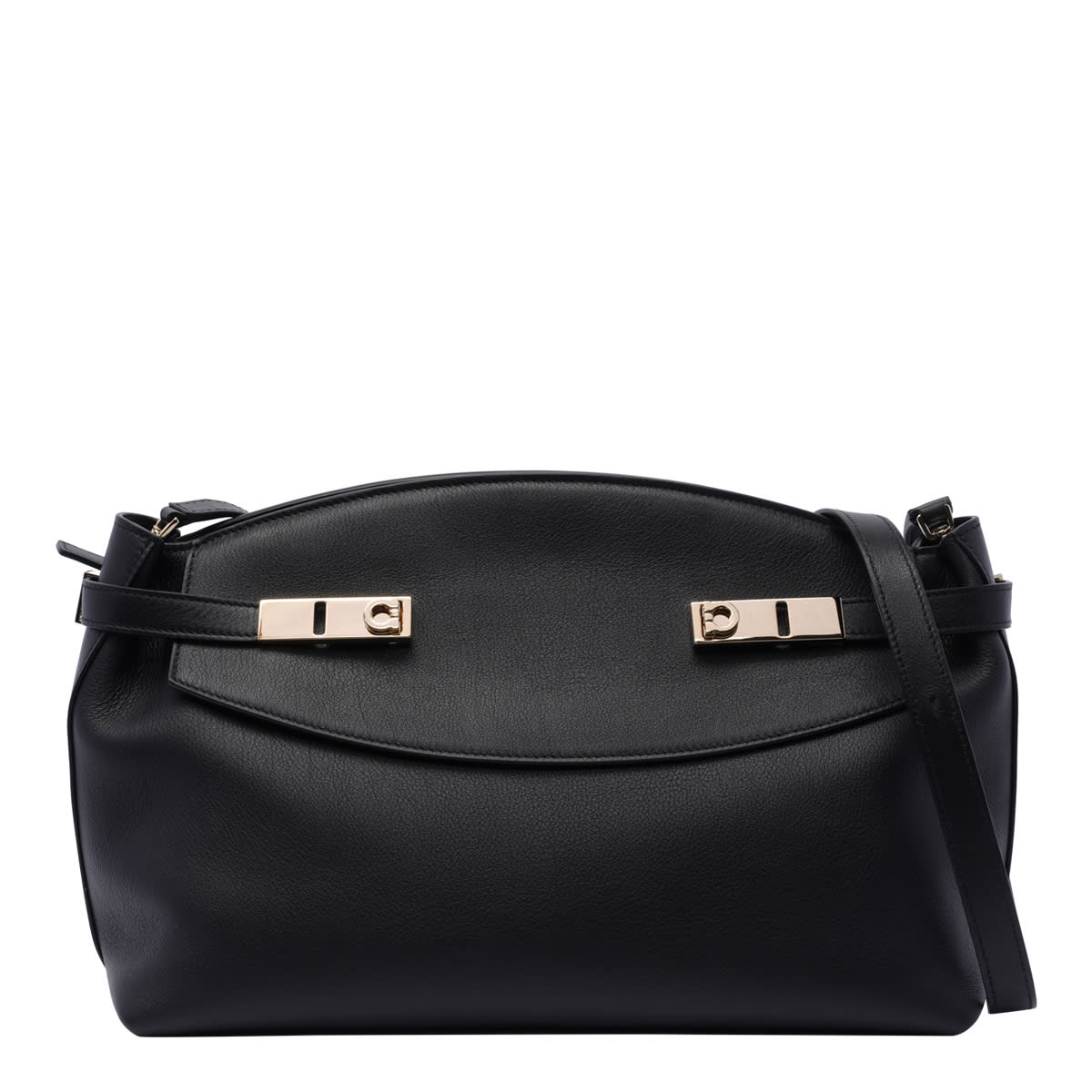 Shop Ferragamo Large Hug Clutch In Black