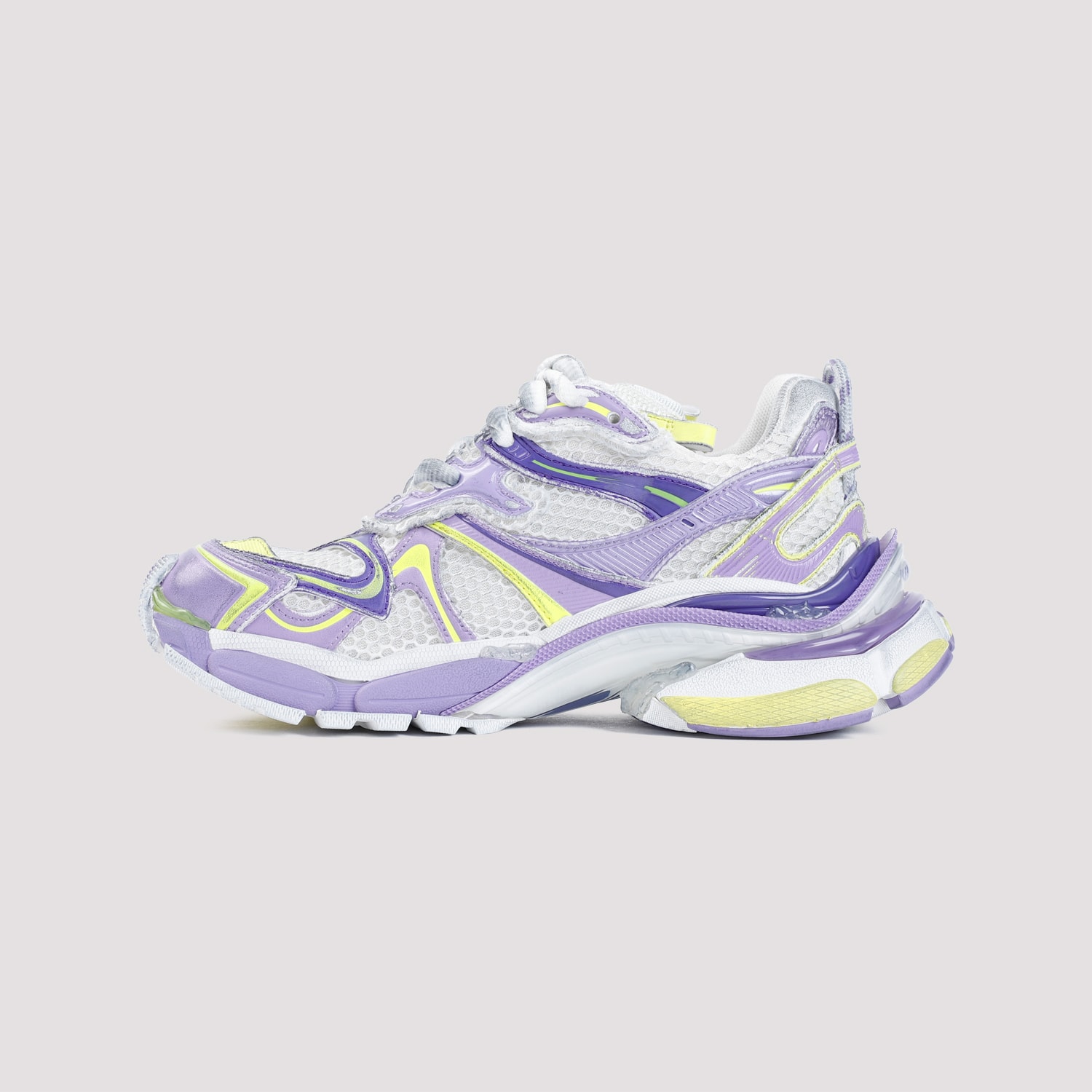 Shop Balenciaga Runner 2 Sneakers In Eggshell Lilac Yellow