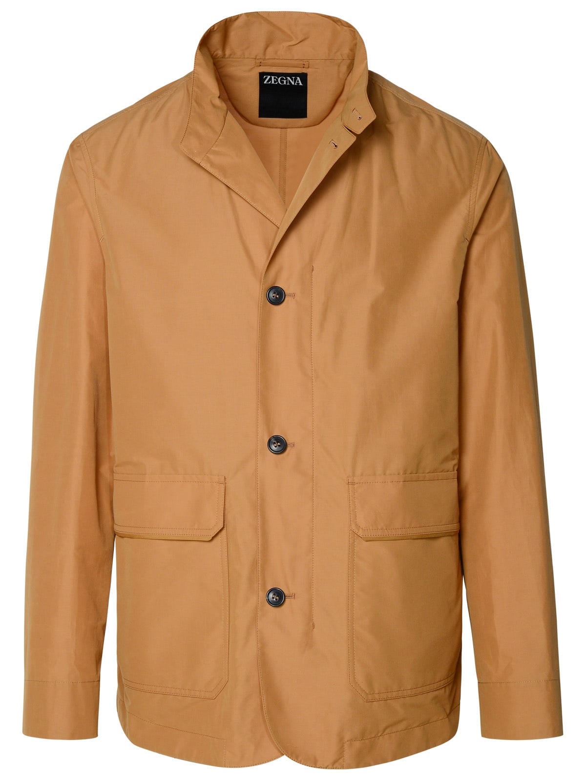 Brown Cotton Blend Jacket